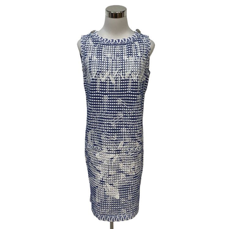 Chanel Chanel Blue White Patterned Midi Dress 36 Size XS / US 0-2 / IT 36-38 - 1 Thumbnail