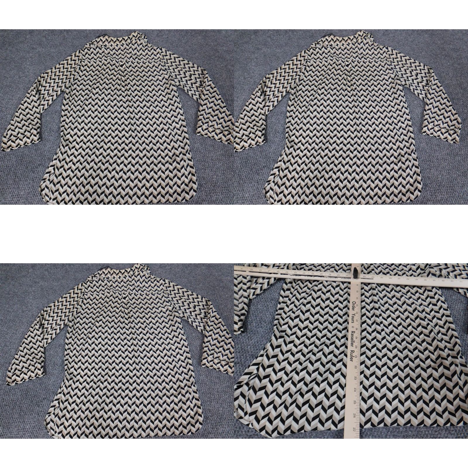 Vintage Pleione Blouse XS Beige Striped Button Pullover Long Sleeve Collared Bell Sleeve Regular Womens Size XS / US 0-2 / IT 36-38 - 8 Thumbnail