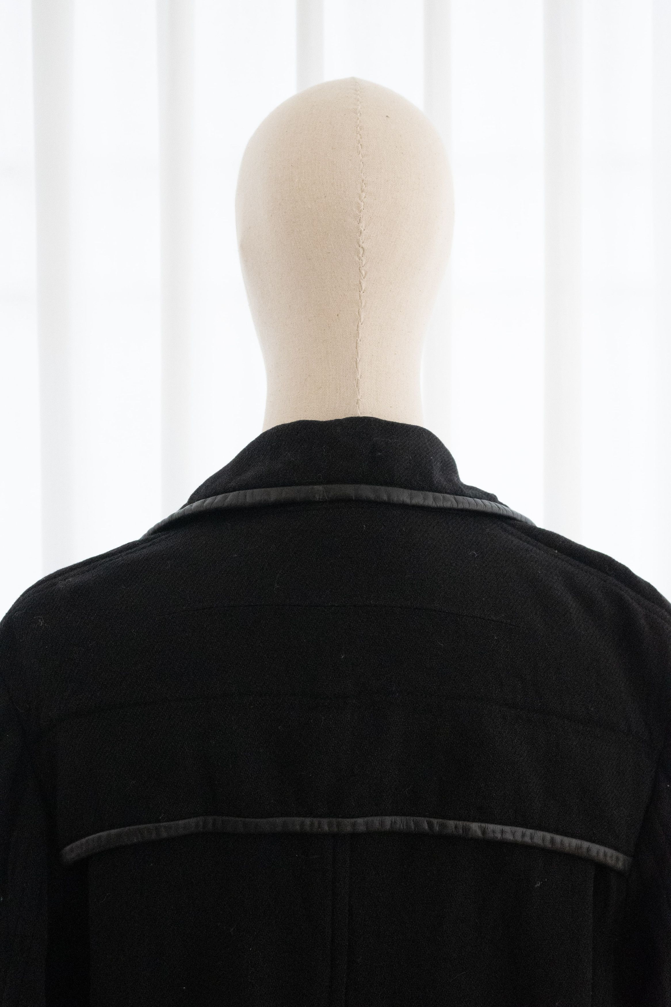 Yohji Yamamoto AW2006 YOHJI YAMAMOTO Y’S WOOL LEATHER TRIM COAT Size US L / EU 52-54 / 3 - 7 Thumbnail