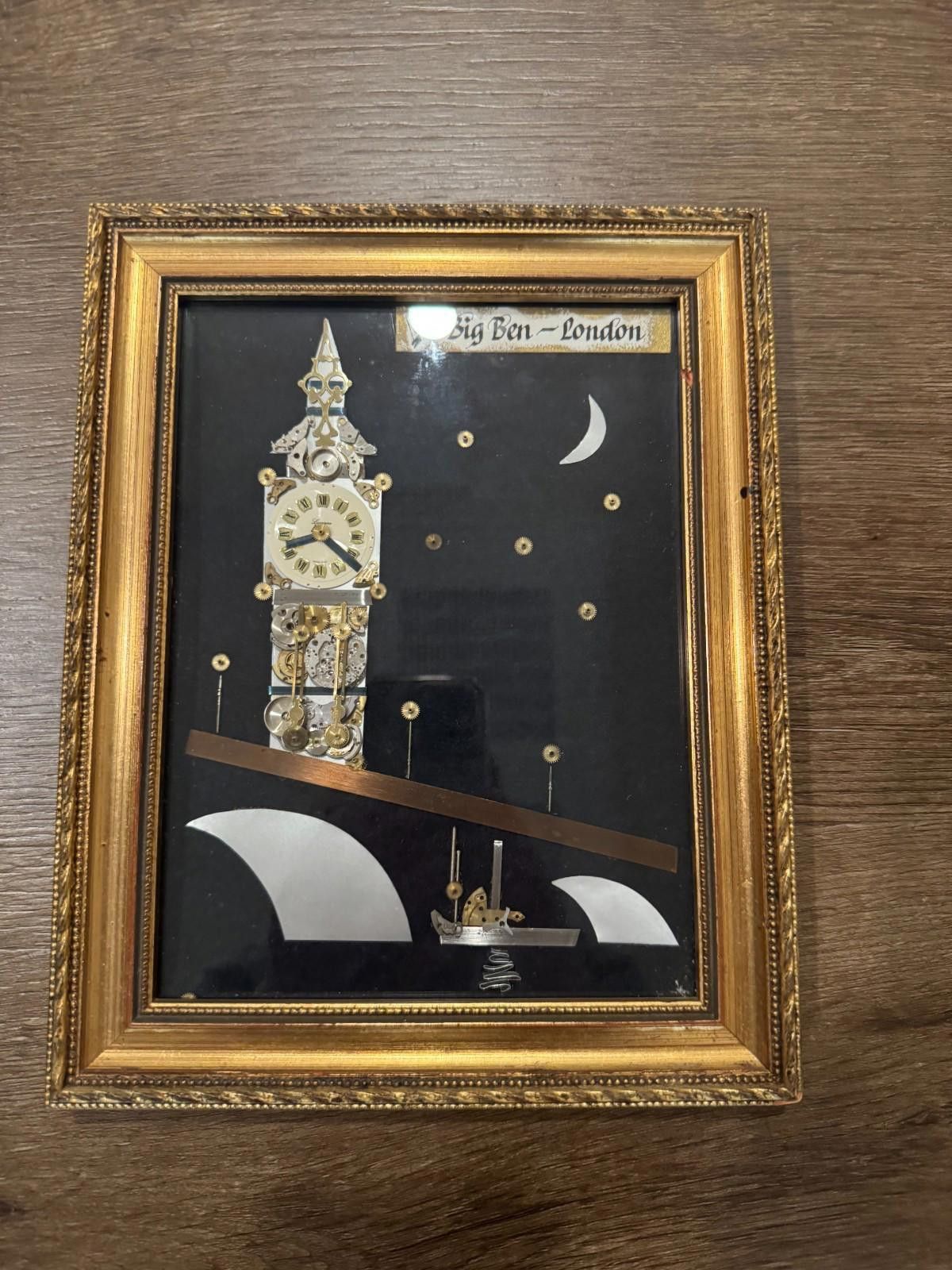 Other Vintage Framed Big Ben London Horological Collage Watch Part Size ONE SIZE - 2 Thumbnail