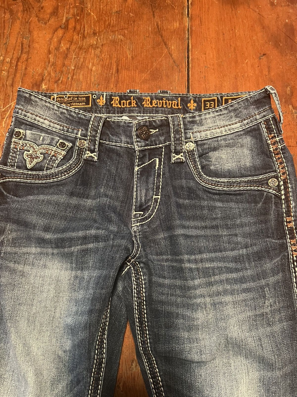 Rock Revival × Vintage Rock Revival Priam Straight Jeans Size US 33 - 2 Thumbnail