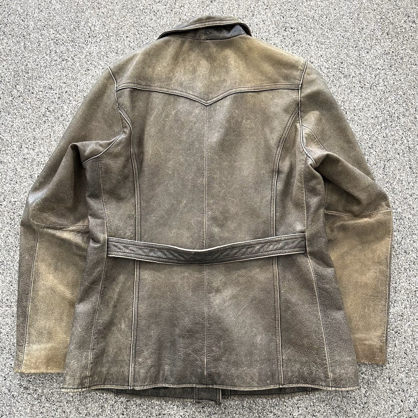 American Eagle Outfitters American Eagle Outfitters Leather Jacket Womens L Brown Distressed Grunge Y2K Vintage Coat Jacket Size L / US 10 / IT 46 - 7 Thumbnail