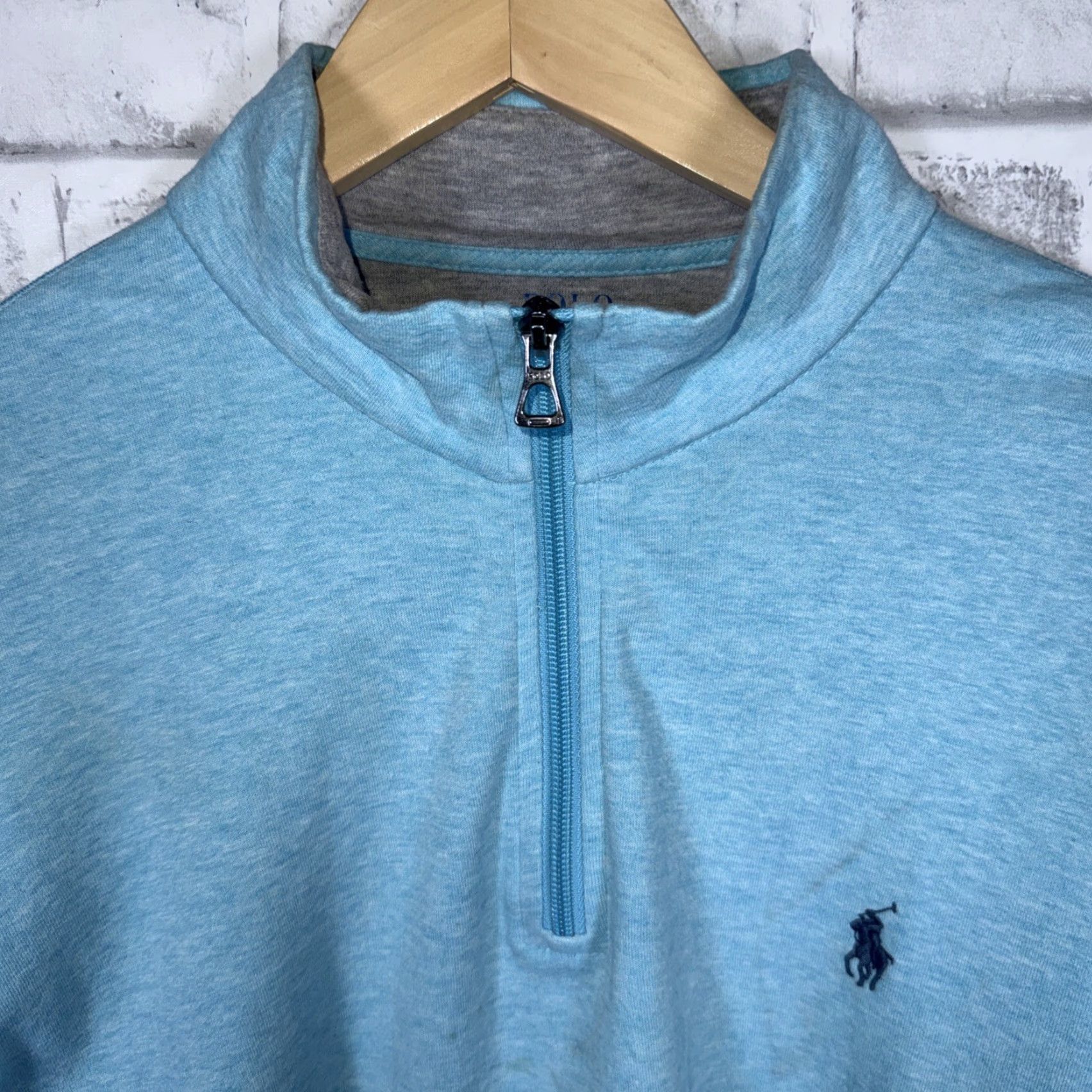 Polo Ralph Lauren Polo Ralph Lauren Blue Half Zip Pullover Mens Size L Sweater Size US L / EU 52-54 / 3 - 2 Thumbnail