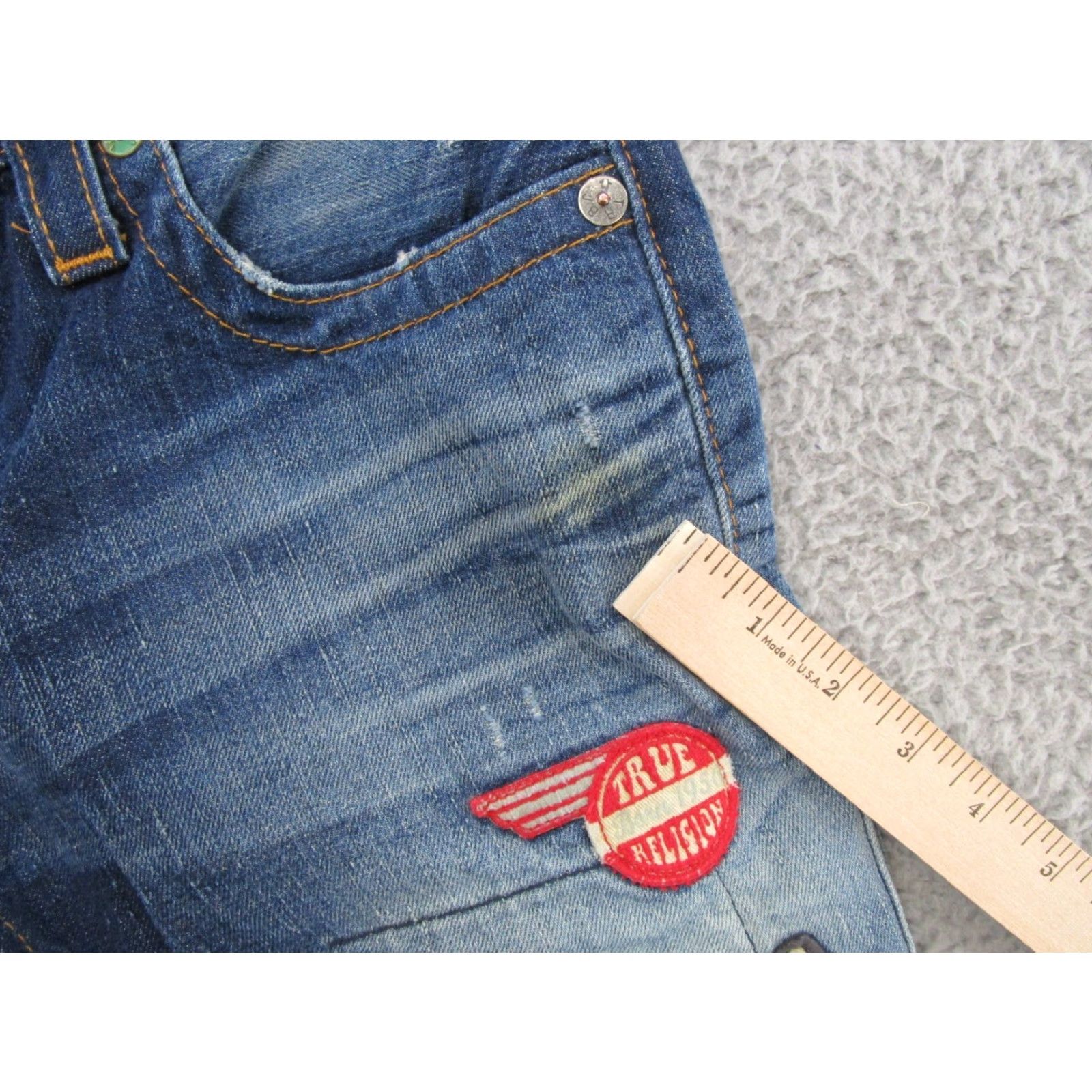 True Religion True Religion Jeans Patch Patchwork Denim Button Fly Raw Hem Size 26 USA Men’s Skinny Blue 30 Inseam Size US 26 / EU 42 - 7 Thumbnail