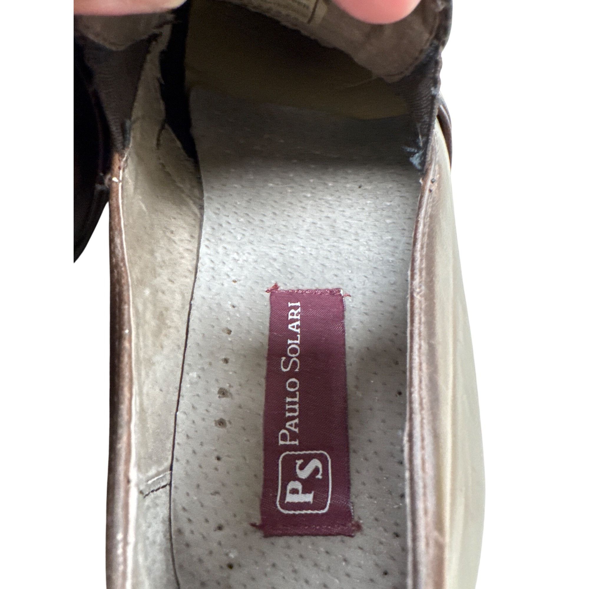 Designer Paulo Solari Mens Brown Black Leather Oxford Shoes 11M SKU 7 Size US 11 / EU 44 - 9 Thumbnail