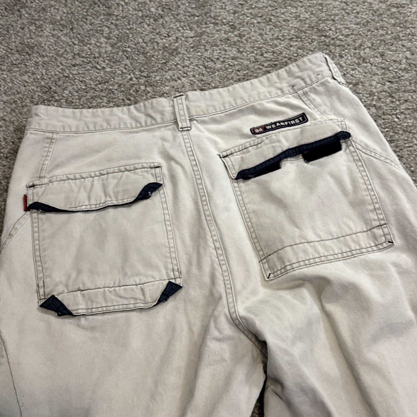Vintage Wearfirst Cargo Pants Mens 34x32 Tan Straight Leg Cargo Pants Mens Regular 34in Gray Cotton Ramie Vintage No Size US 34 / EU 50 - 7 Thumbnail