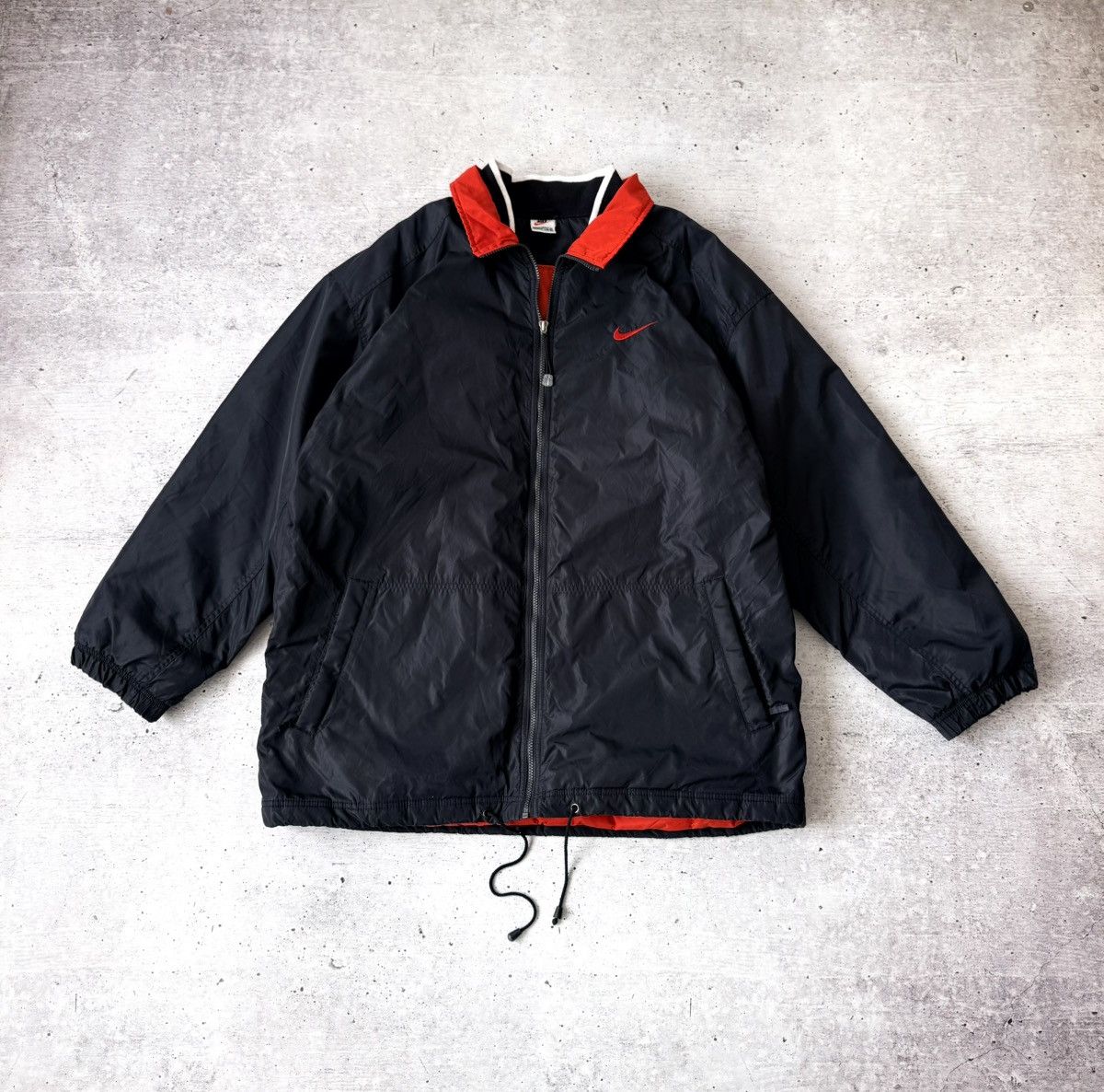 Nike Vintage 90s Nike Windbreaker Jacket y2k Black Red Swoosh Size US XL / EU 56 / 4 - 1 Thumbnail