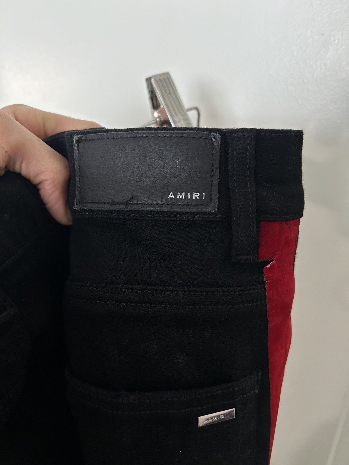 Amiri AMIRI Track Stripe red suede Jeans black mx1 Size US 34 / EU 50 - 5 Thumbnail