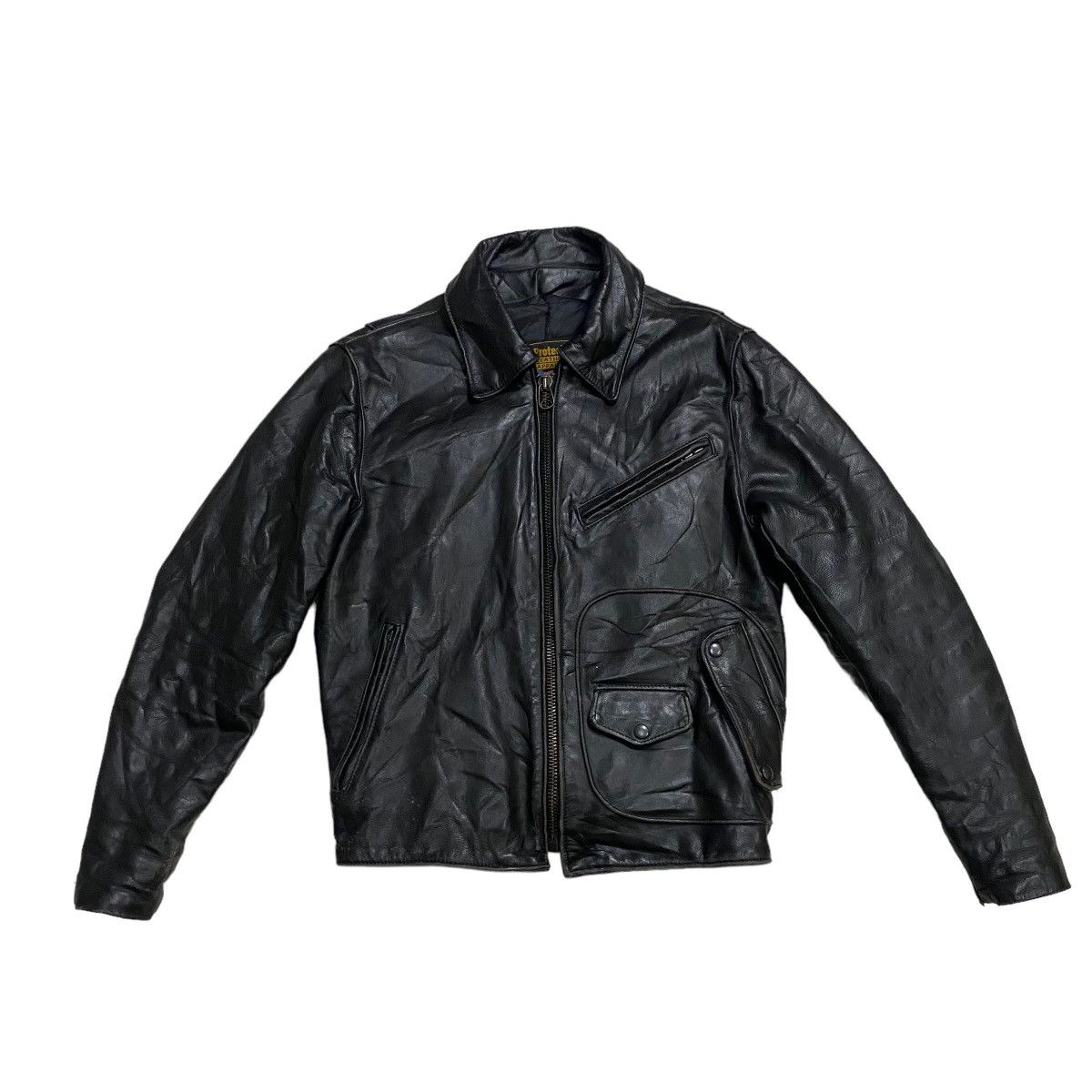 Genuine Leather VINTAGE PROTECH LEATHER APPAREL RIDER JACKET Size US M / EU 48-50 / 2 - 5 Thumbnail