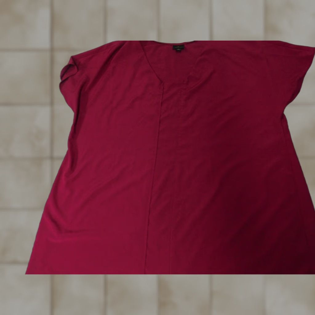 Worthington Worthington Womens Blouse XL Burgundy Red V-Neck Short Sleeve Casual Shirt Ladies Regular Classic Size XL / US 12-14 / IT 48-50 - 1 Thumbnail