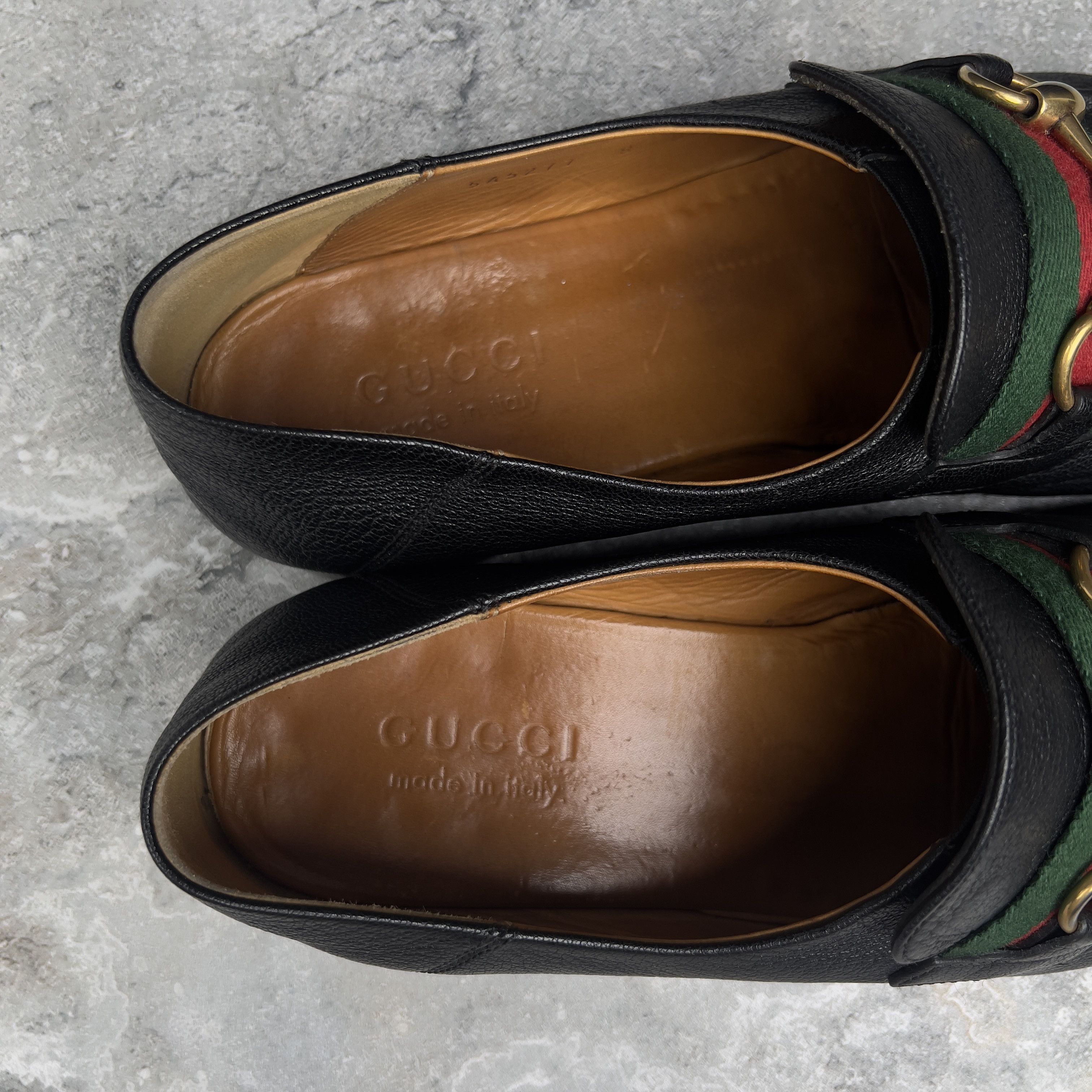 Gucci GUCCI Web Horsebit Jordaan Collapsible Loafers Leather Size US 8.5 / EU 41-42 - 10 Thumbnail
