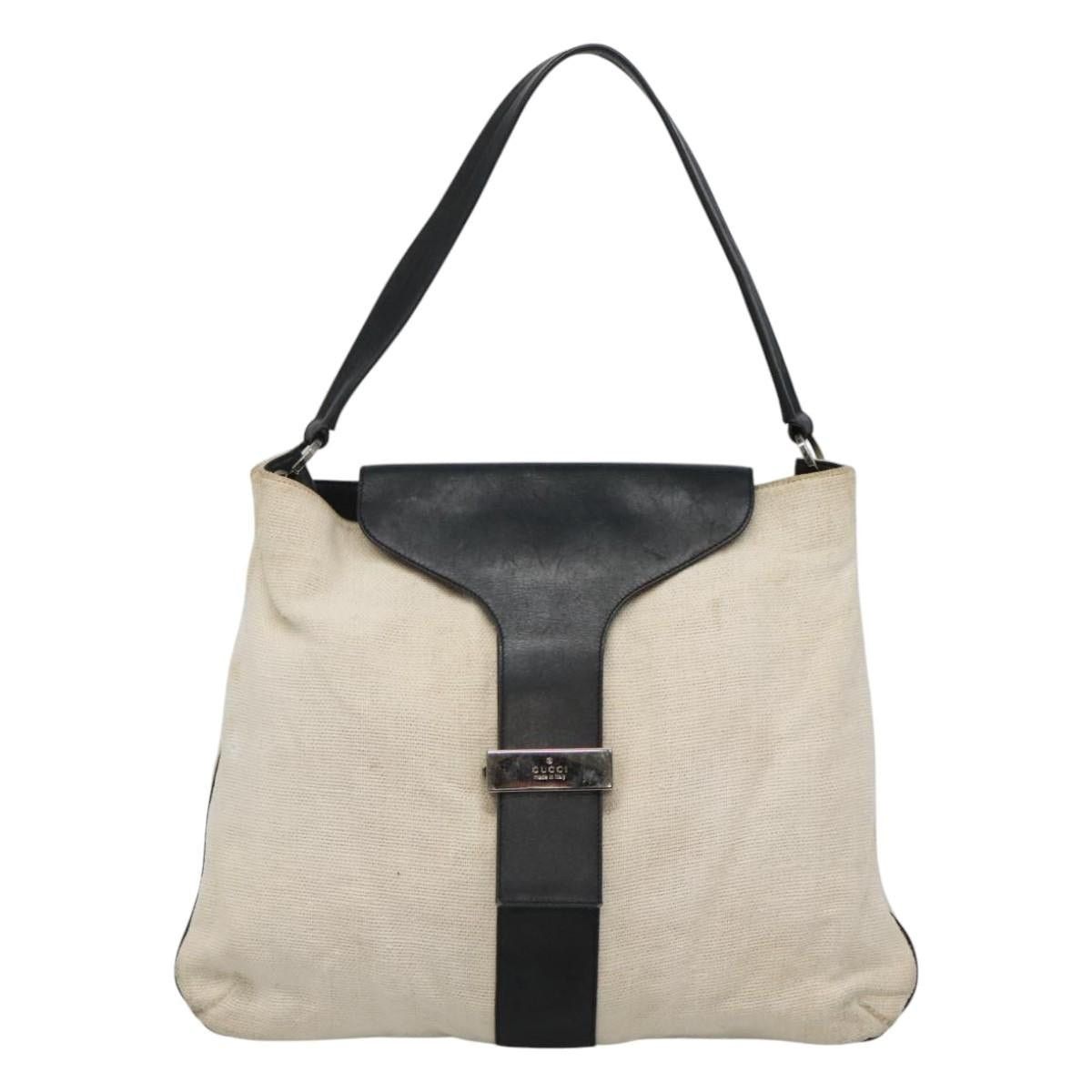 Gucci GUCCI Shoulder Bag Canvas Leather White Black Size ONE SIZE - 2 Thumbnail