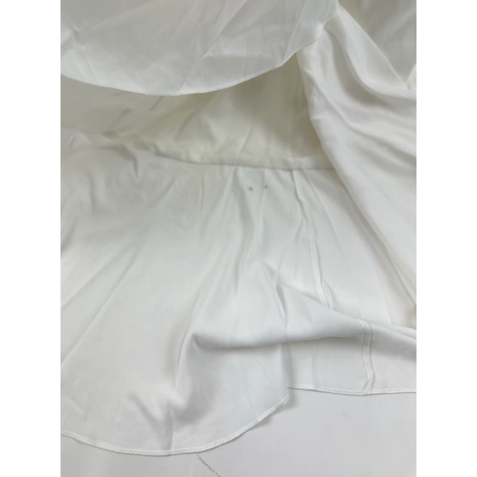 Lulus NWT Lulus Dress Women's XL White Satin Ruffle High Low Enchanted Moments V-Neck Sleeveless Midi Wedding Maxi Party/Cocktail Formal Size XL / US 12-14 / IT 48-50 - 3 Thumbnail