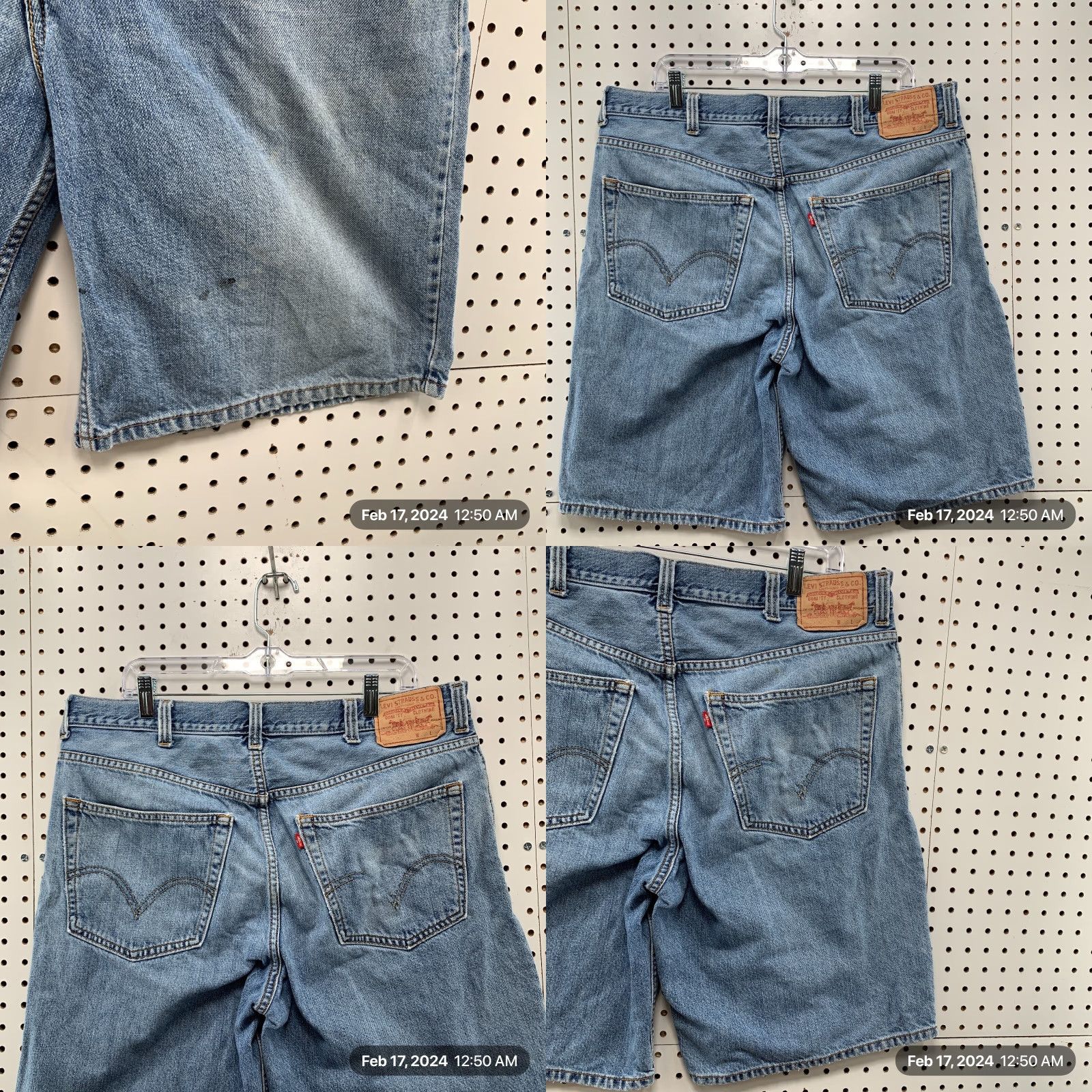 Levi's VINTAGE Levi's 505 Denim Shorts Men 38x10 Light Wash Bermuda Distressed Relaxed Fit Size US 38 / EU 54 - 8 Thumbnail