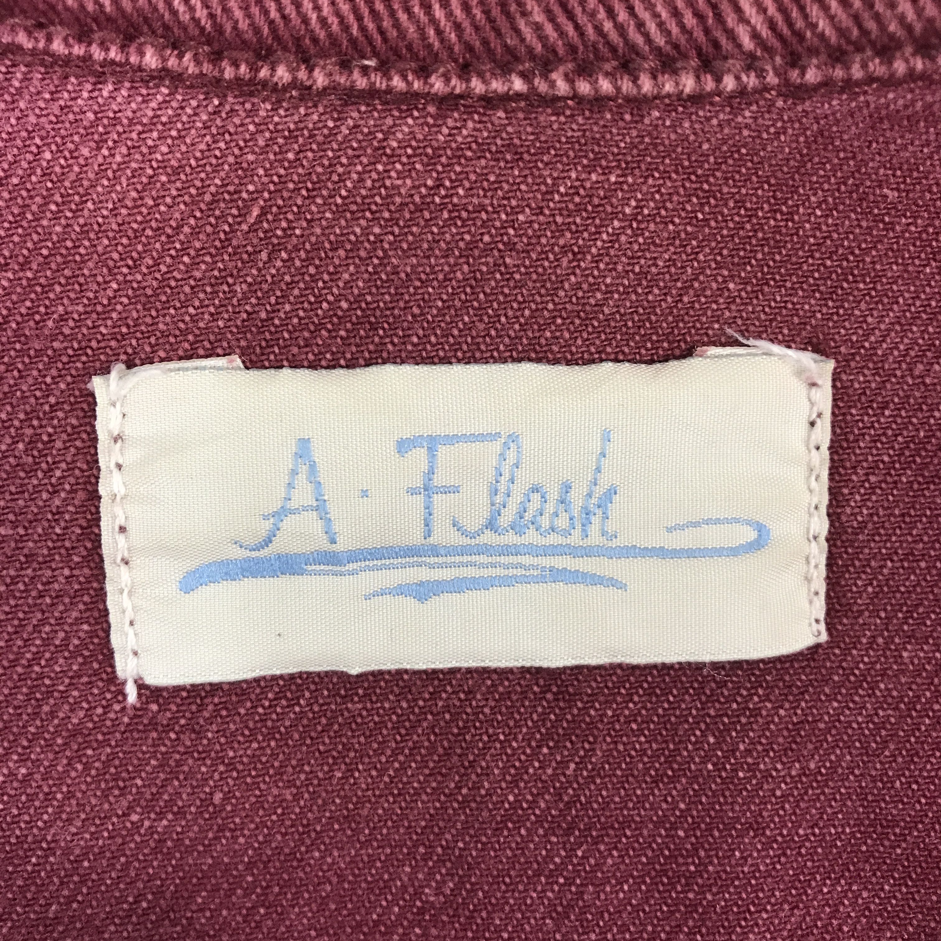 Japanese Brand JAPAN A.FLASH RED FADED BUTTON DENIM JACKET Size US M / EU 48-50 / 2 - 11 Thumbnail