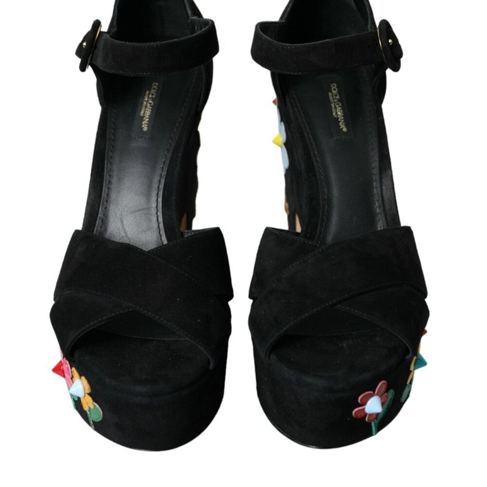 Dolce & Gabbana Dolce & Gabbana Black Suede Ankle Strap Heels Sandals Shoes Size US 9 / IT 39 - 2 Thumbnail