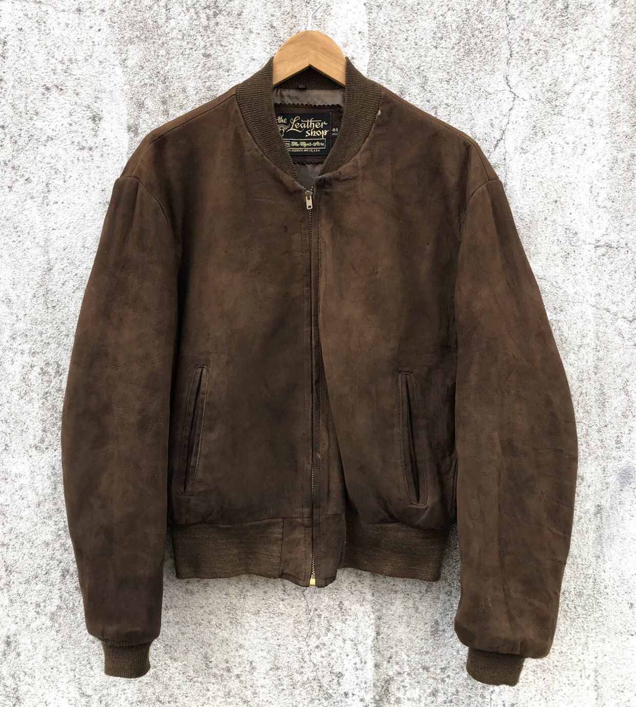 70s Sears suede leather blouson Vintage 70s Sears Brown Fur-Lined