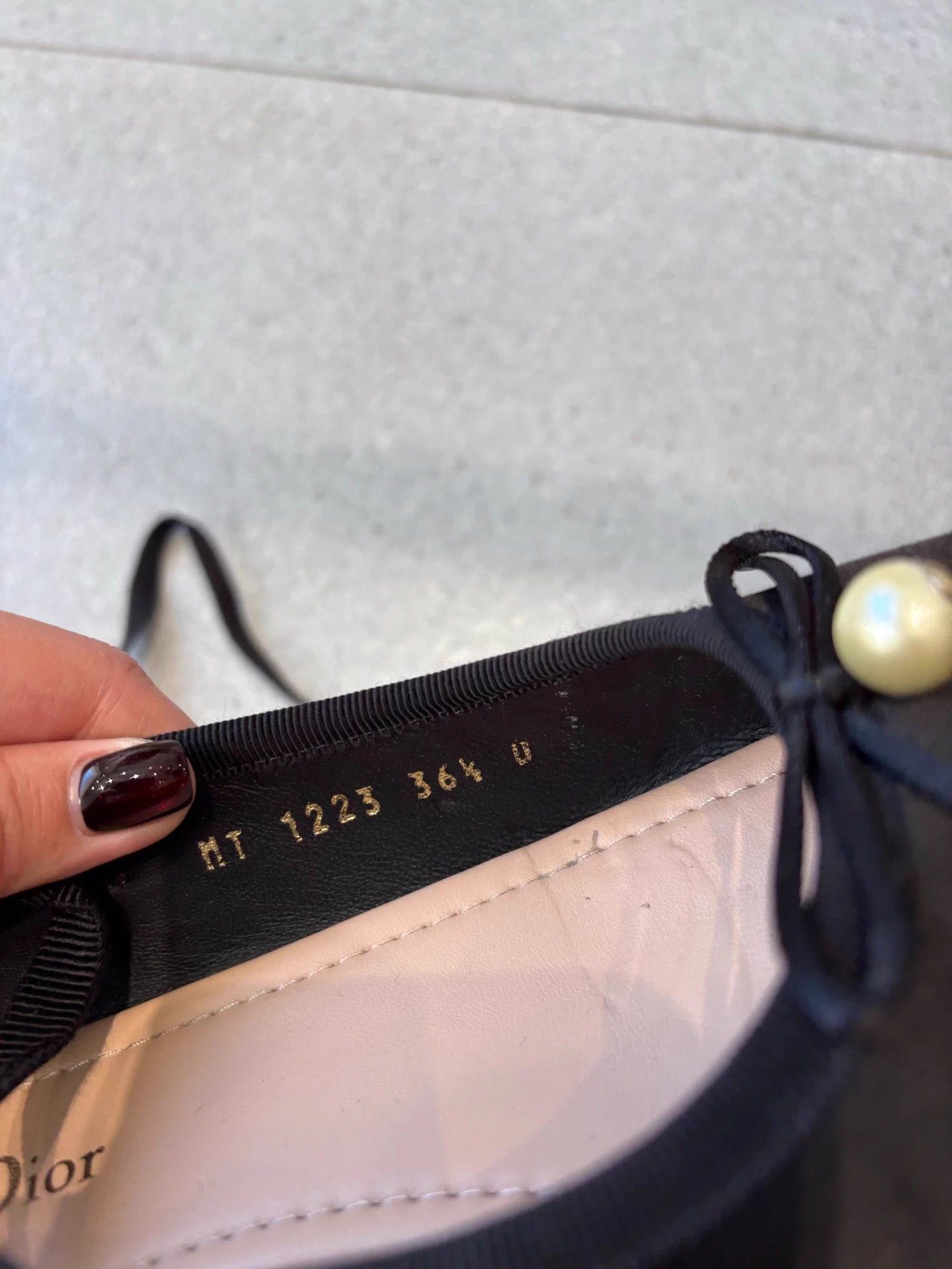 Dior Dior Black Satin Pearl Logo Bow Ballet Flats 36.5 Size US 5.5 / IT 35.5 - 4 Thumbnail