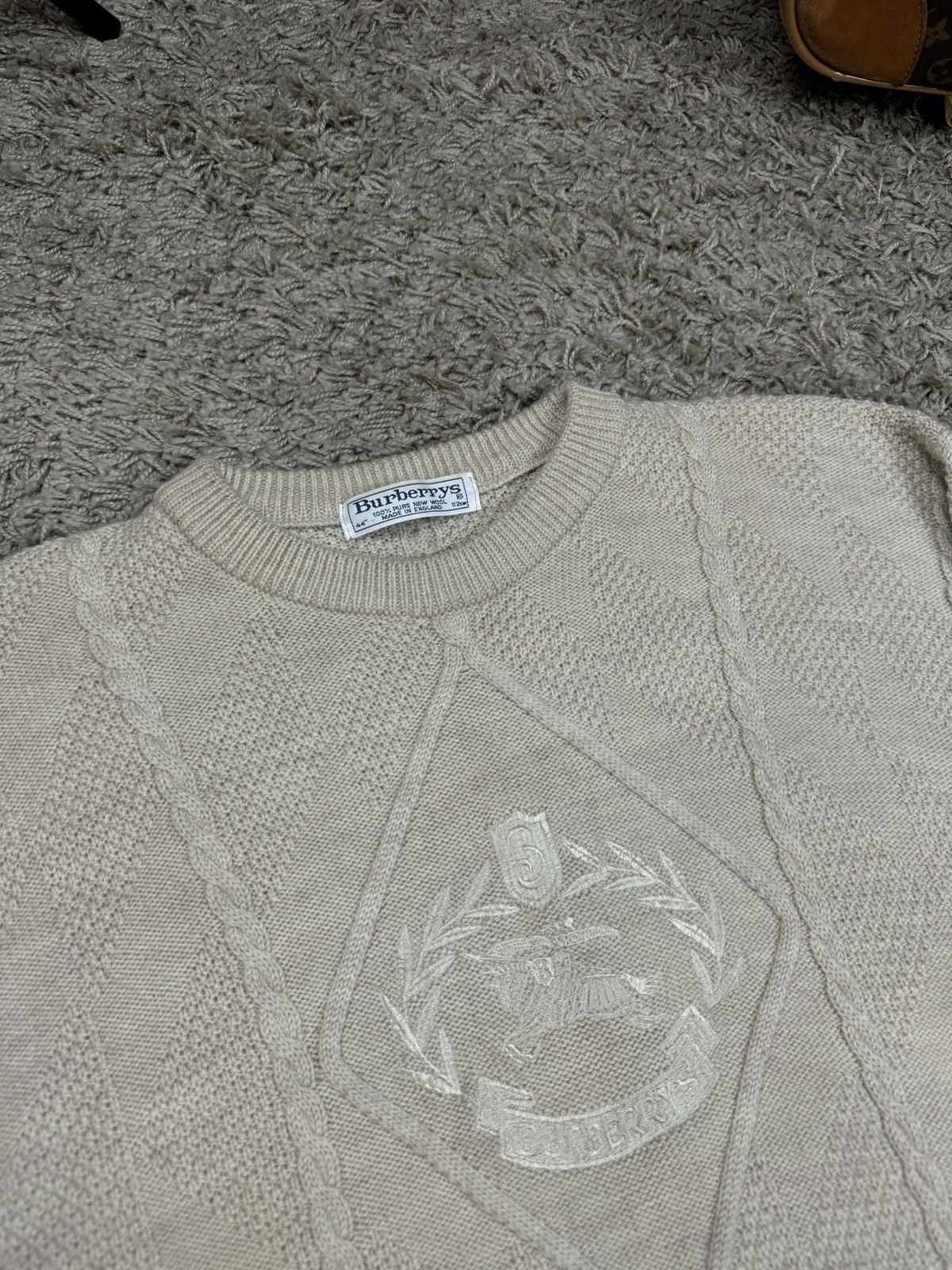 Burberry × Vintage Vintage rare sweater Burberry central logo original item Size US L / EU 52-54 / 3 - 1 Thumbnail