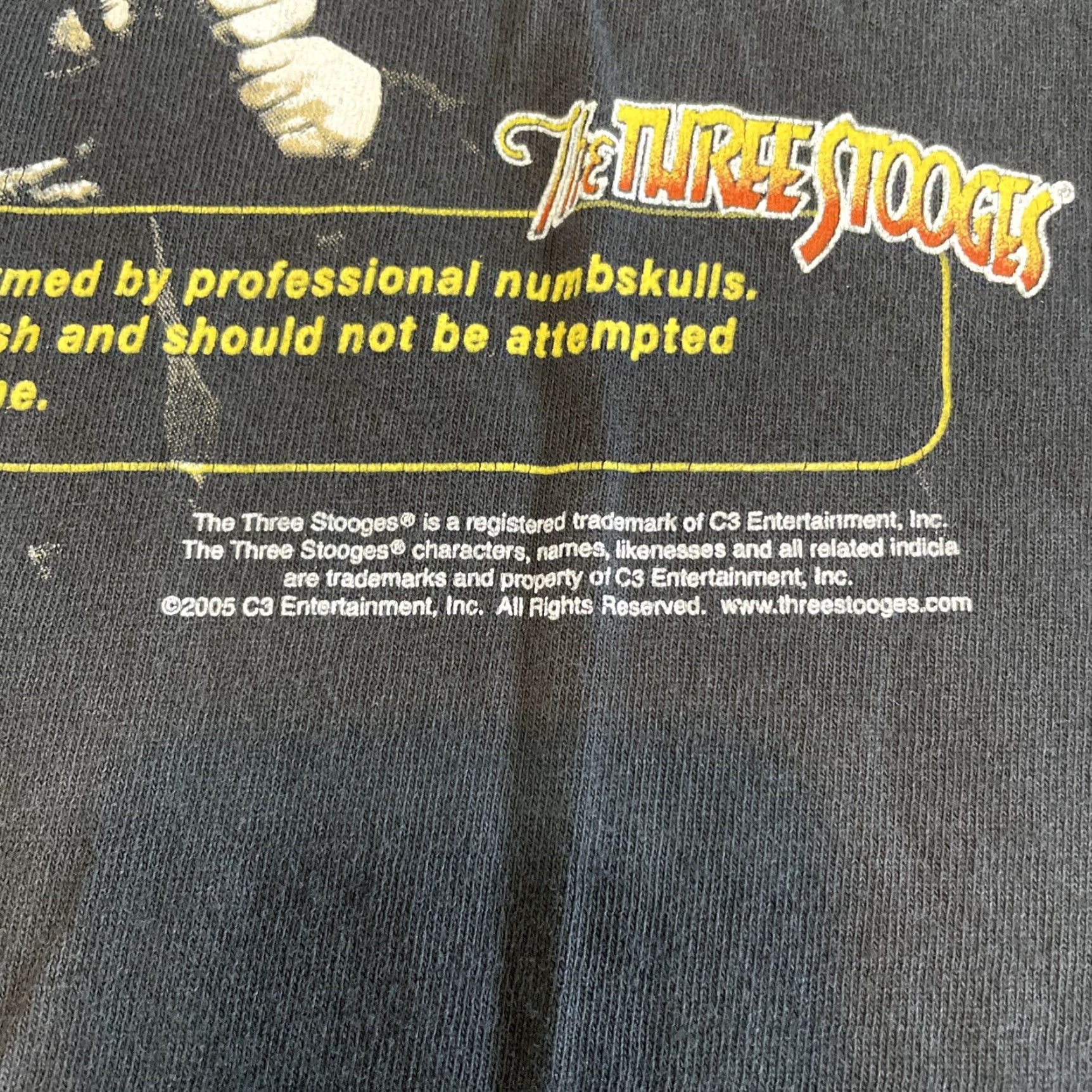Gildan Vintage The Three Stooges Fear Factor Parody T-Shirt Men 2XL Black Funny 2000s Size US XXL / EU 58 / 5 - 2 Thumbnail