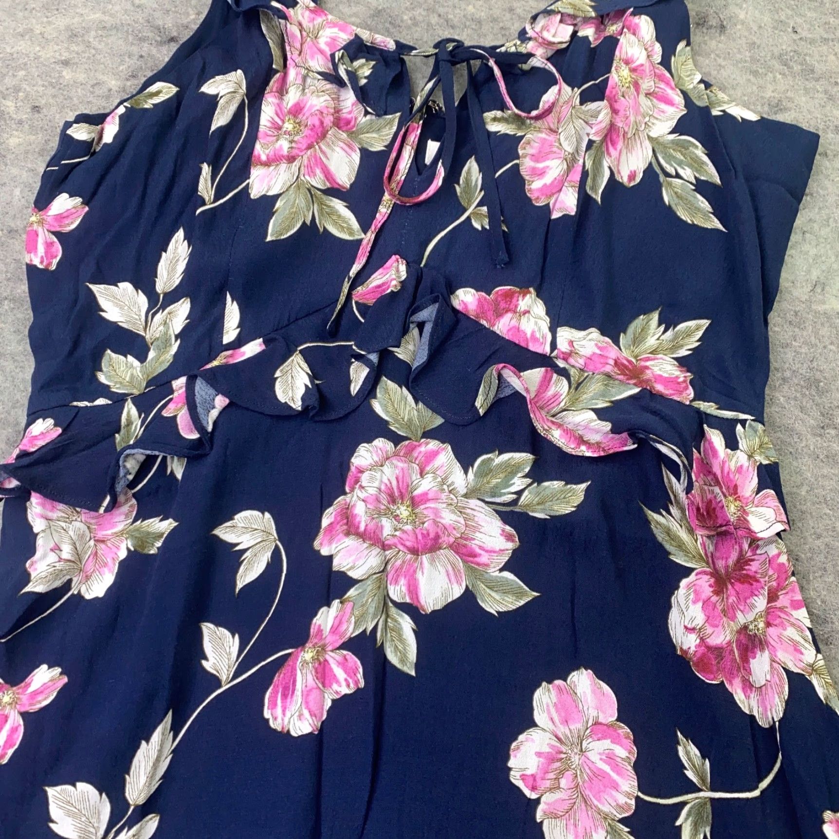 Vintage CUPCAKES AND CASHMERE Womens Mini Dress Size 4 Blue Floral Halter Casual Size S / US 4 / IT 40 - 2 Thumbnail