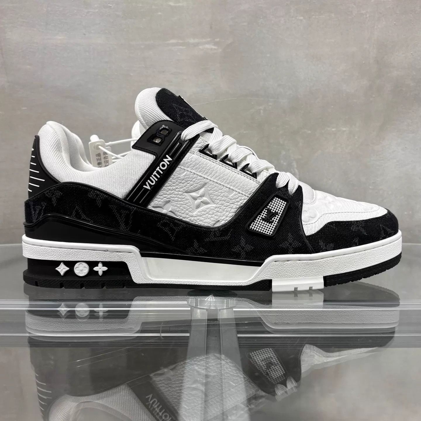 Louis Vuitton LV Trainer Black White Denim 44 UK10 New with Box Size US 11 / EU 44 - 4 Thumbnail