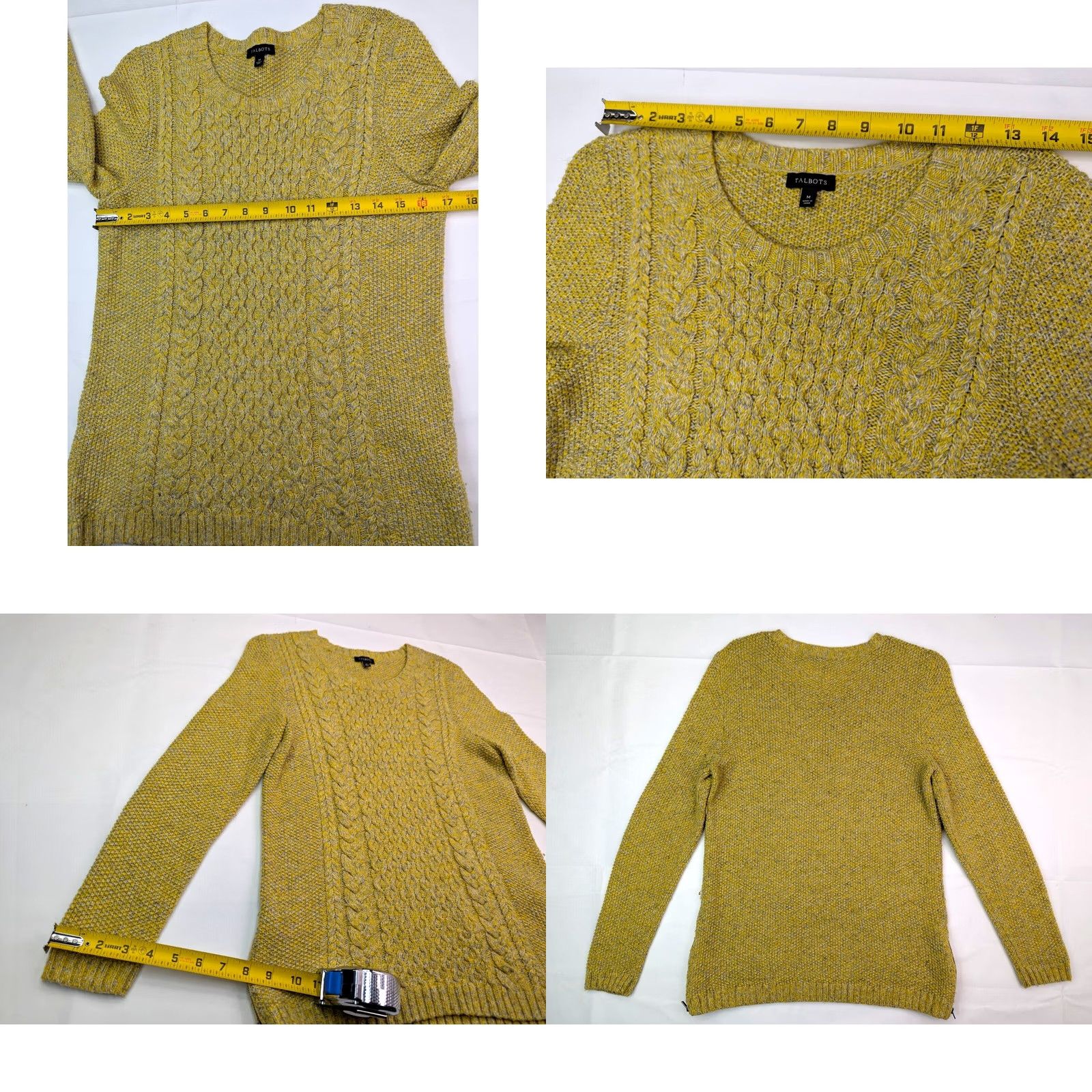 Talbots Talbots Sweater Women M Wool Blend Chunky Cable Knit Pullover Bottom Cuff Zip Size M / US 6-8 / IT 42-44 - 8 Thumbnail