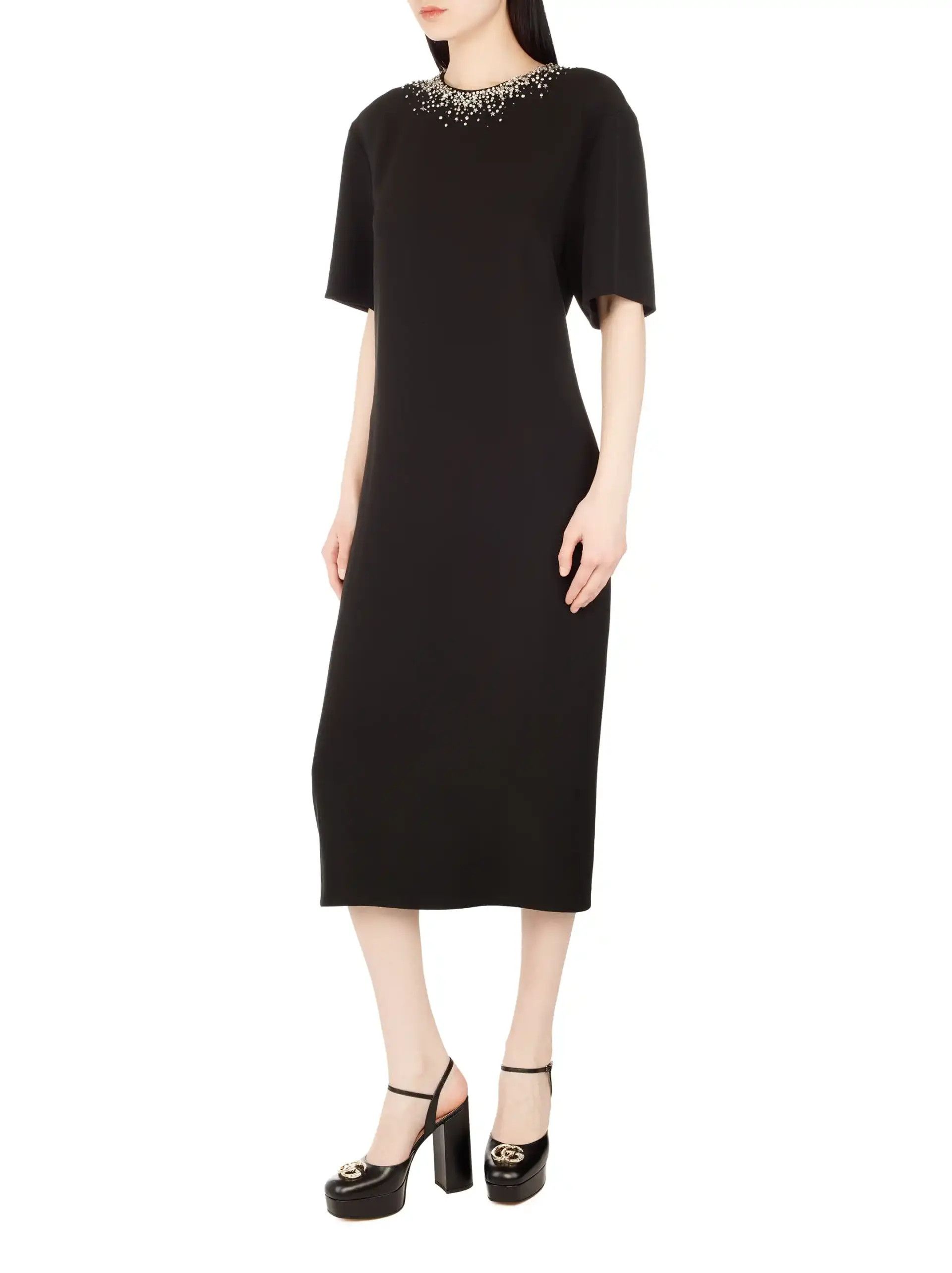 Gucci o1loc1c0226 811661 Midi Dress in Black Size S / US 4 / IT 40 - 2 Thumbnail