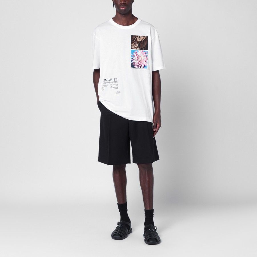 Dries Van Noten o1d2blof0225 Oversized Cotton T-Shirt in White Size US M / EU 48-50 / 2 - 2 Thumbnail
