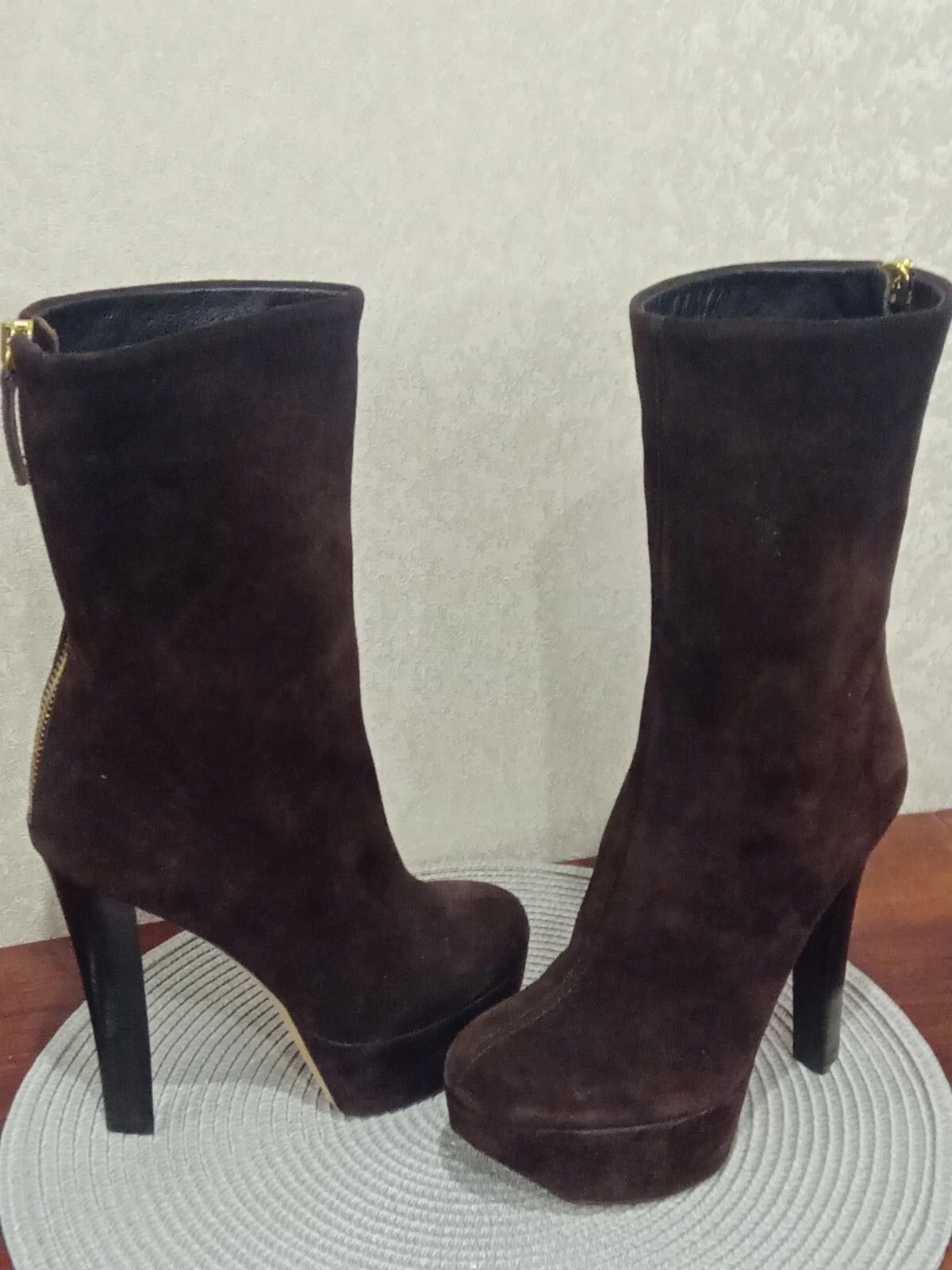 Giuseppe Zanotti Giuseppe Zanotti Brown Suede Platform Ankle Boots 36 .US - 6 Size US 6 / IT 36 - 1 Thumbnail