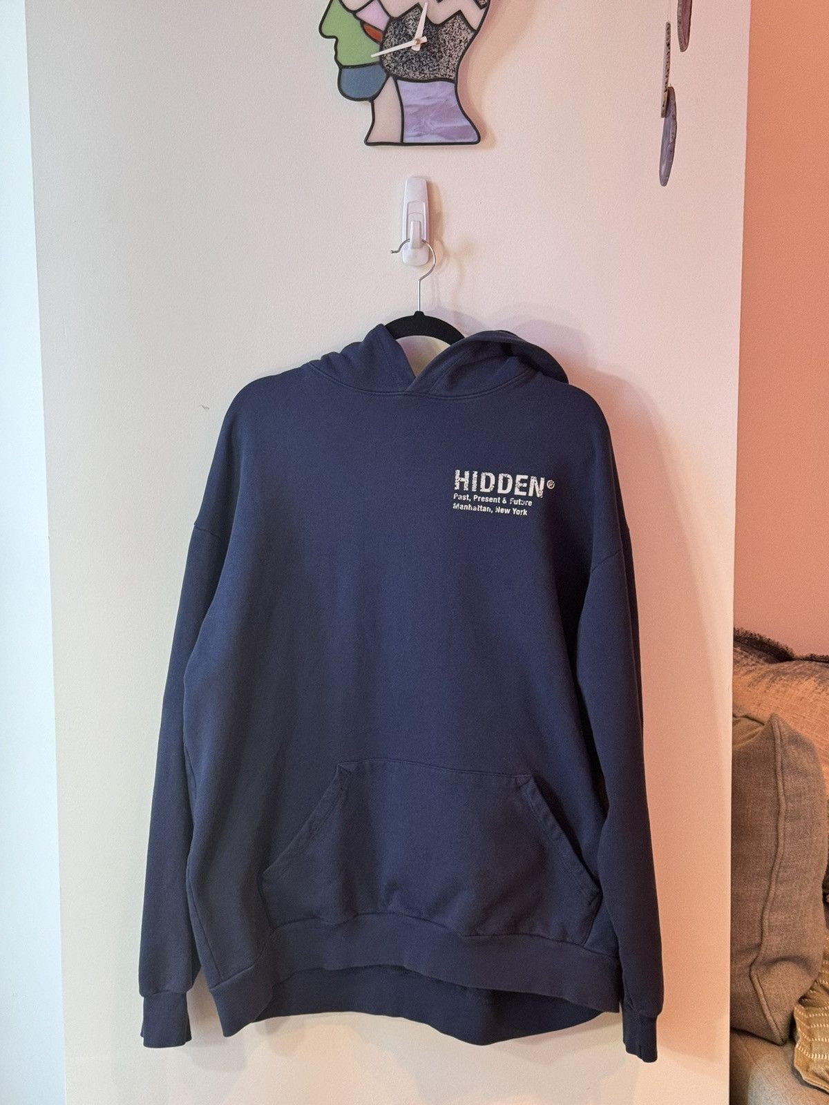 image of Hidden Ny Paisley Hoodie Fw20 in Navy, Men's (Size XL)