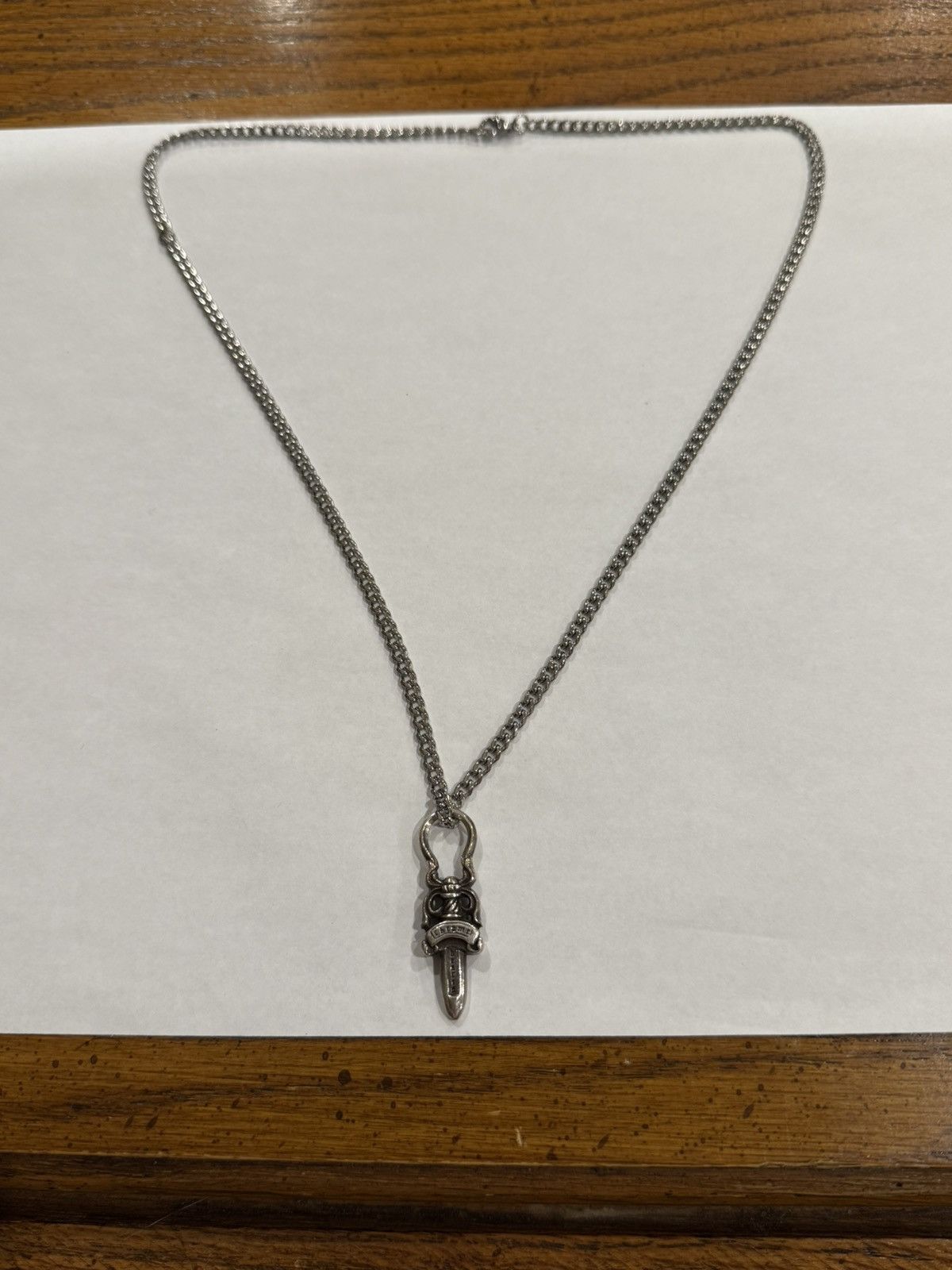 Chrome Hearts Chrome Hearts Dagger Pendant Cuban Link Chain Necklace 925 Size ONE SIZE - 6 Thumbnail