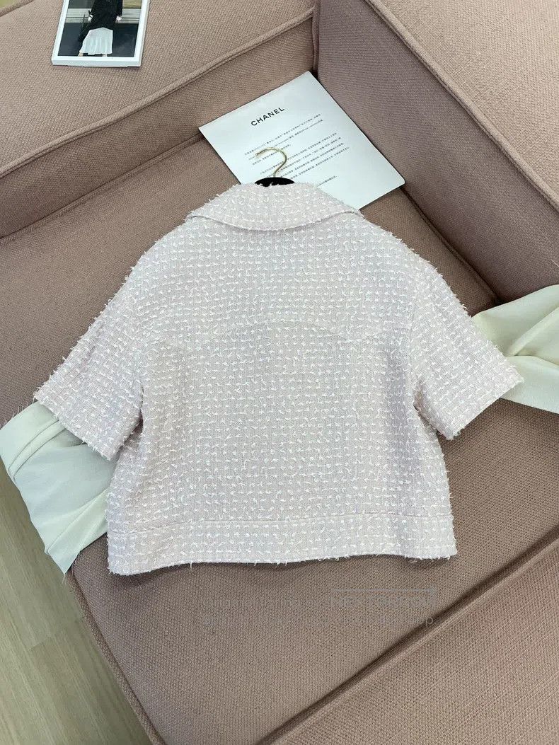 Chanel Chanel 24P pink tweed short-sleeved jacket Size M / US 6-8 / IT 42-44 - 3 Thumbnail