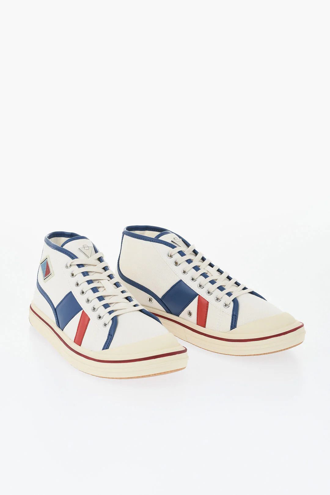 Bottega Veneta og1mm0426 Canvas Hi-Top Sneakers in White Size US 10 / EU 43 - 3 Thumbnail