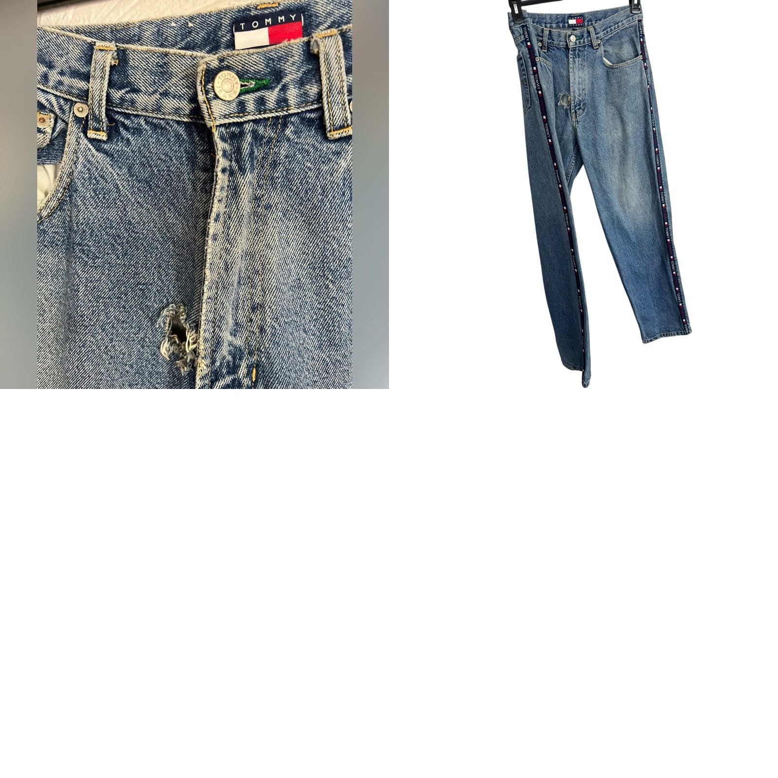 Tommy Hilfiger Vintage Tommy Hilfiger Relaxed Fit Jeans 32x32 Detail Side Patch Size US 32 / EU 48 - 8 Thumbnail