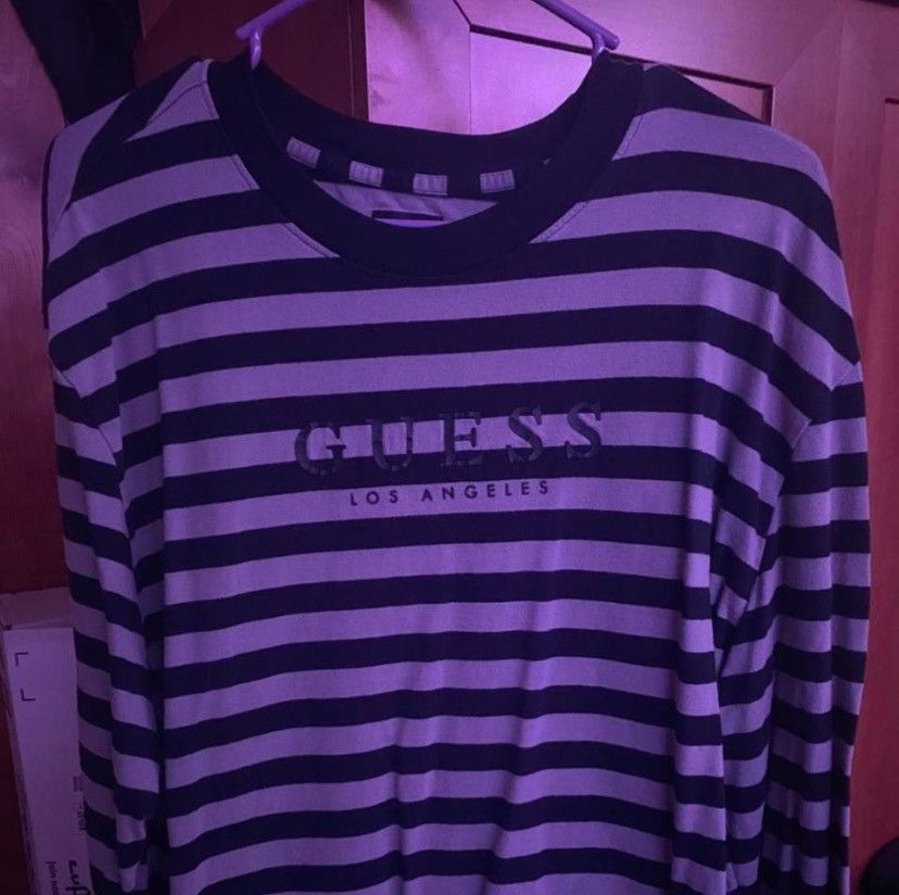 Guess Guess Black/Grey Striped Longsleeve Size US XL / EU 56 / 4 - 1 Thumbnail