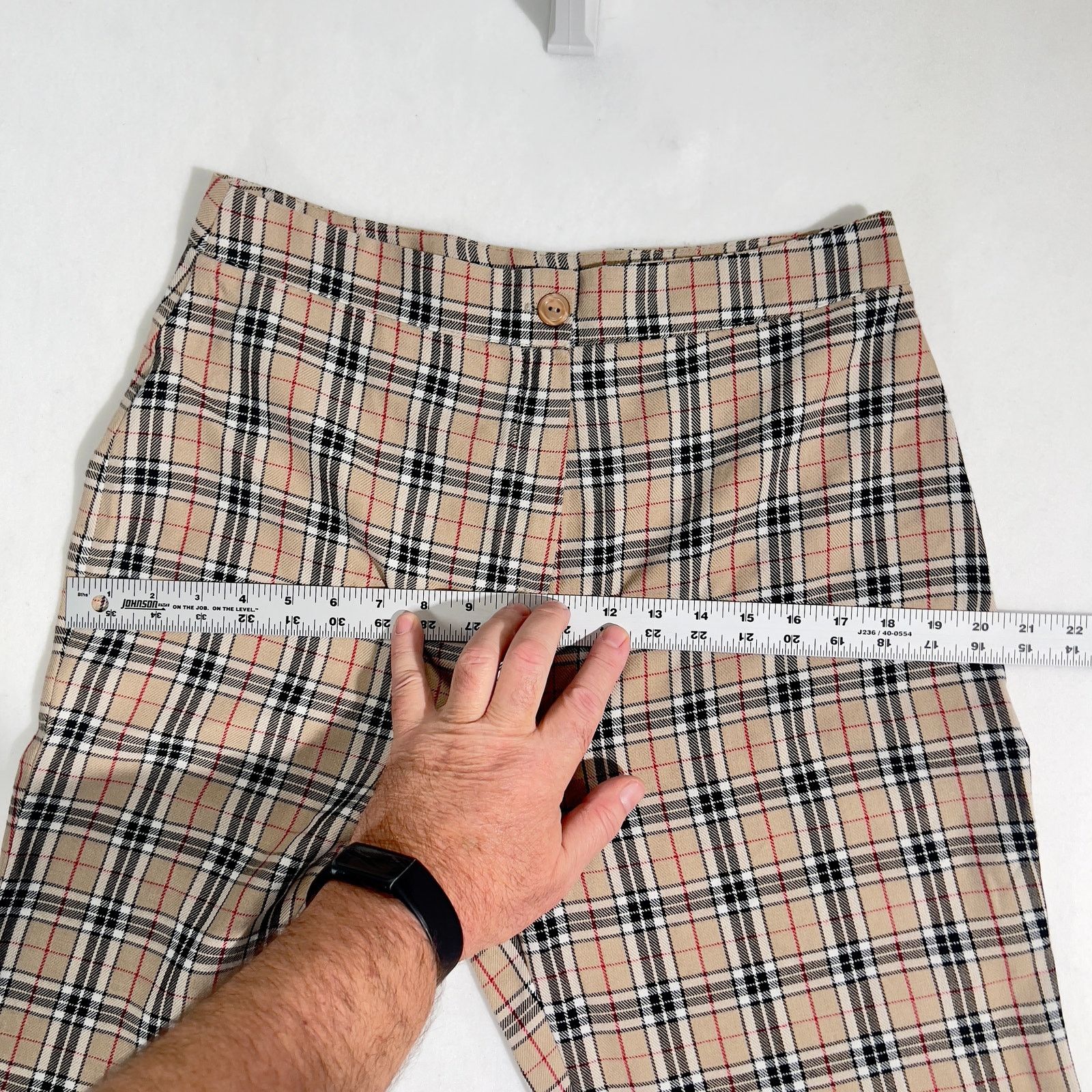 Nasty Gal Nasty Gal Collection Pant Woman 10 Tan Black Red Check Cuff Size 30" / US 8 / IT 44 - 8 Thumbnail