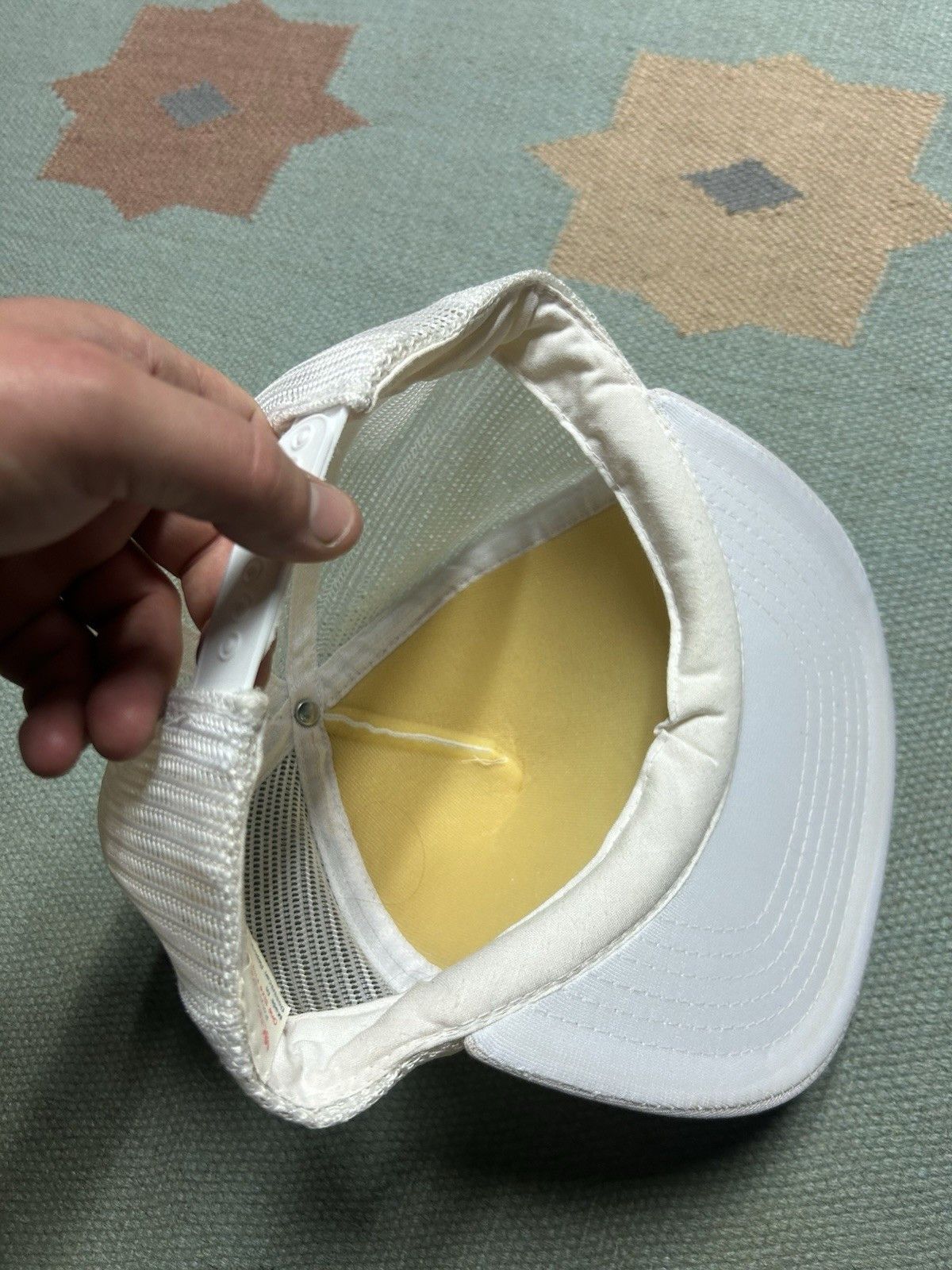 Vintage Vintage 80s trucker hat blank white snapback plain Size ONE SIZE - 7 Thumbnail