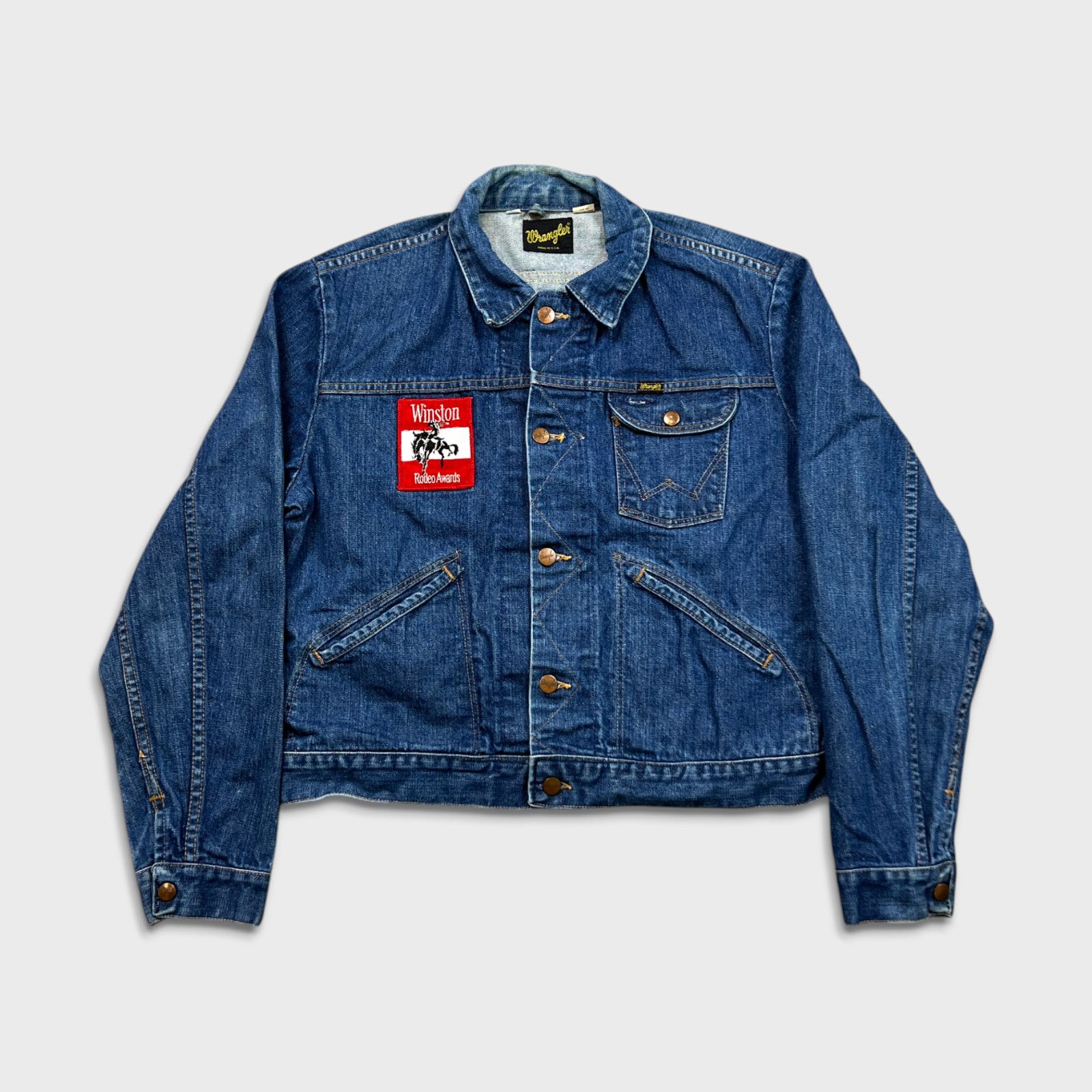 Vintage × Wrangler 80s Wrangler Denim Jacket Winston Rodeo Awards USA ...