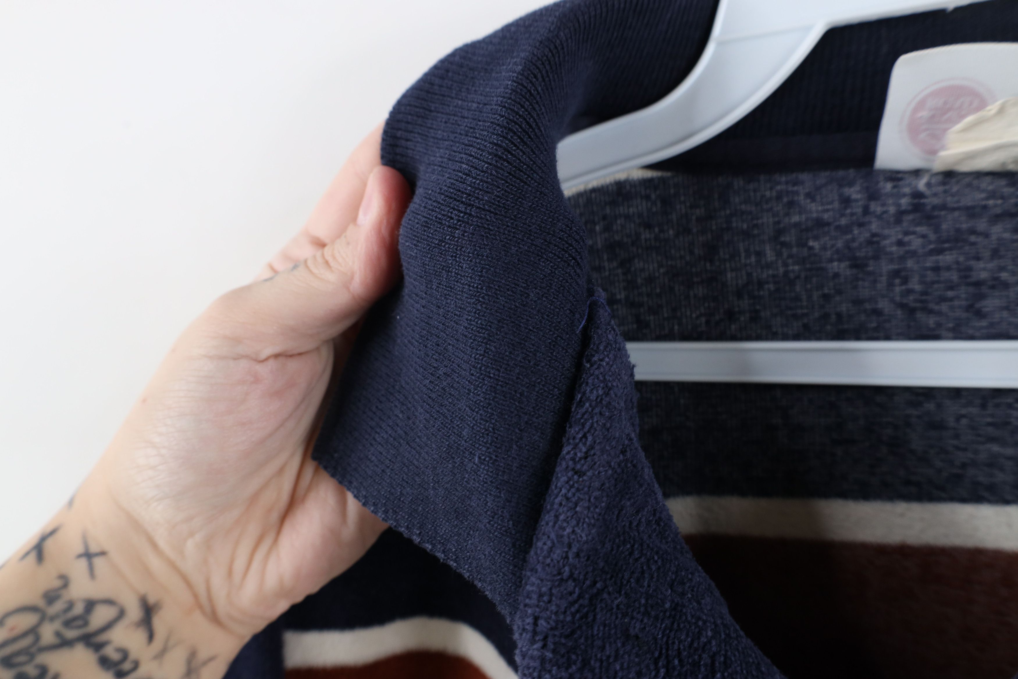 Vintage Vintage 70s Streetwear Block Terry Cloth Long Sleeve Polo Size US L / EU 52-54 / 3 - 6 Thumbnail