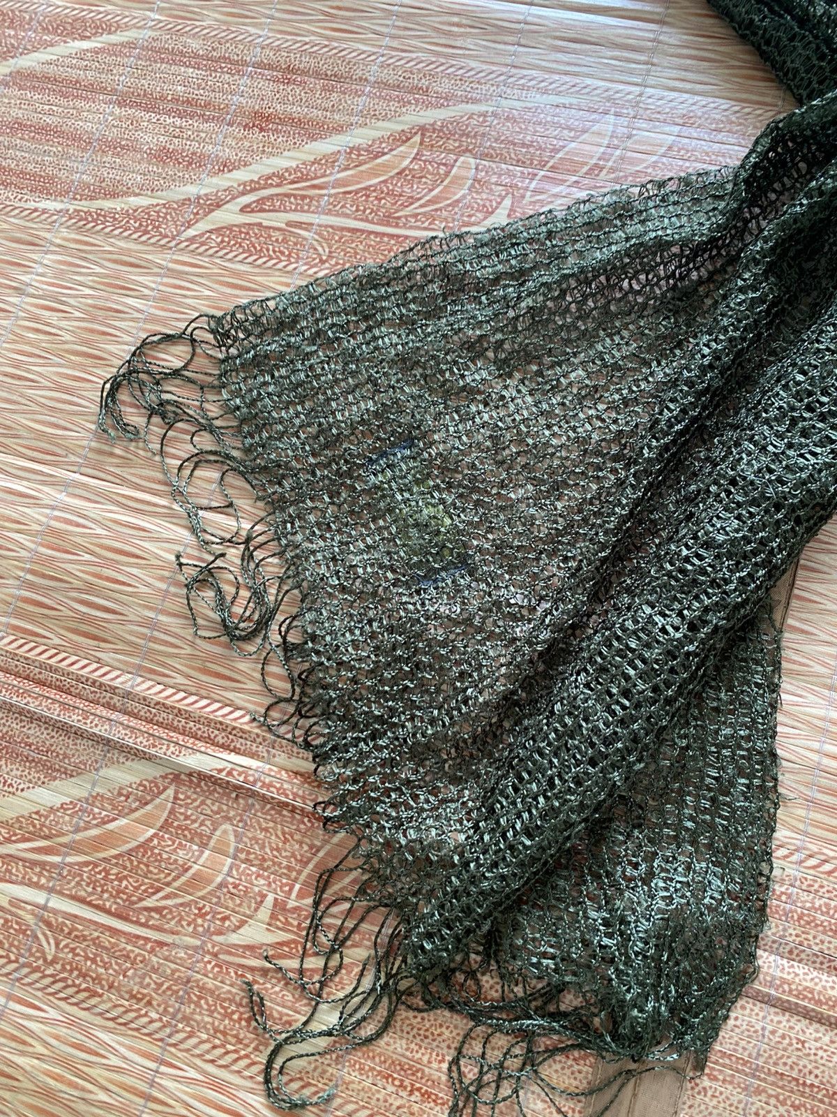 GOSTAR DE FUGA Japanese Anastasia Knitted Green Mesh Scarf Kmrii Fuga Size ONE SIZE - 2 Thumbnail