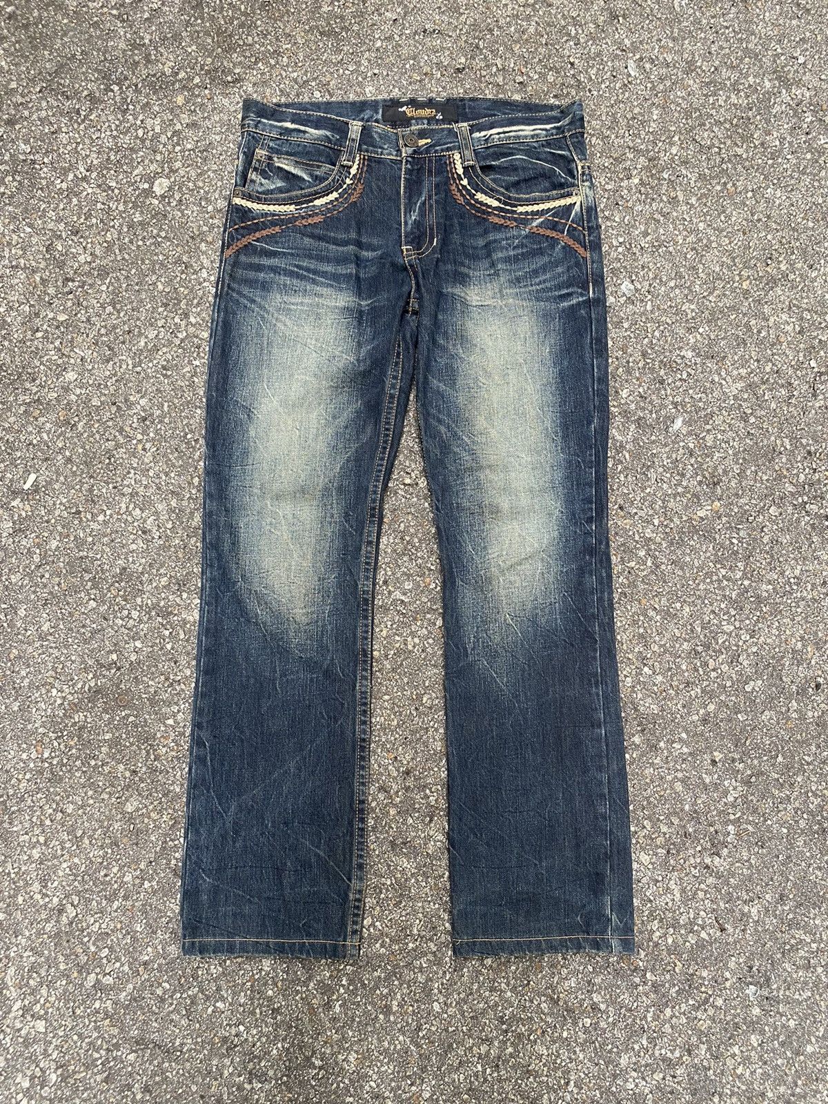 Hysteric Glamour Skull Affliction Style Cloud72 Jeans Clawmark Faded Denim Size US 32 / EU 48 - 4 Thumbnail