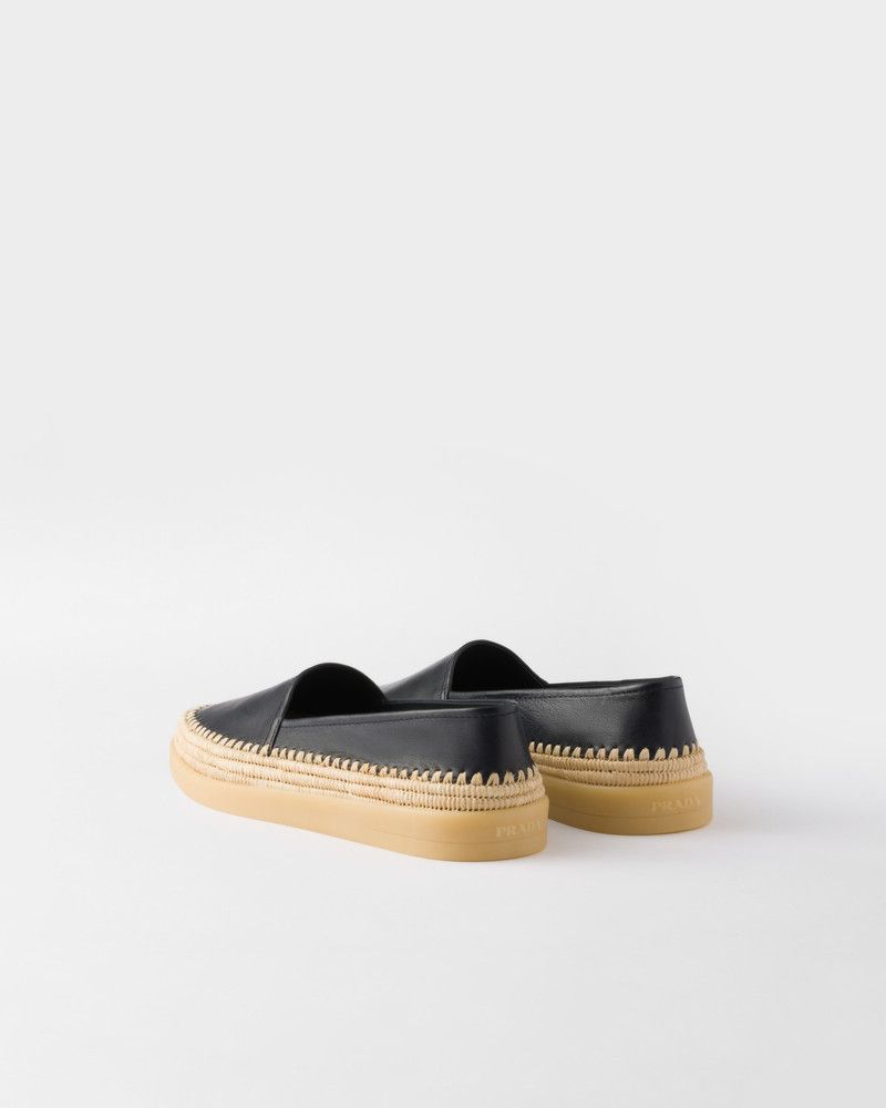Prada o1w1db10526 Nappa Leather Espadrilles in Black Size US 8 / EU 41 - 4 Thumbnail