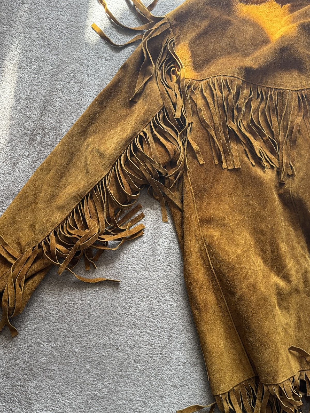Cowboy Equipment Rare Western Fringe Leather Jacket Country Boho schott gucci Size L / US 10 / IT 46 - 5 Thumbnail