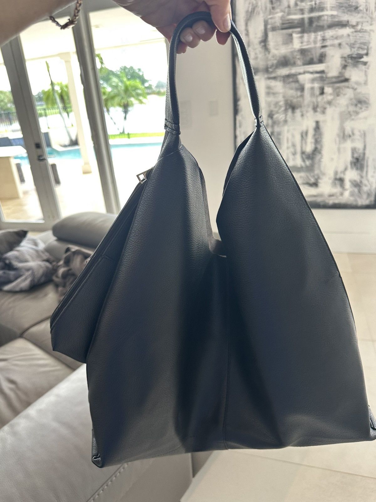 Other Tote Slouchy Bag and Pouch PU Leather Tote Bag Large Size ONE SIZE - 4 Thumbnail