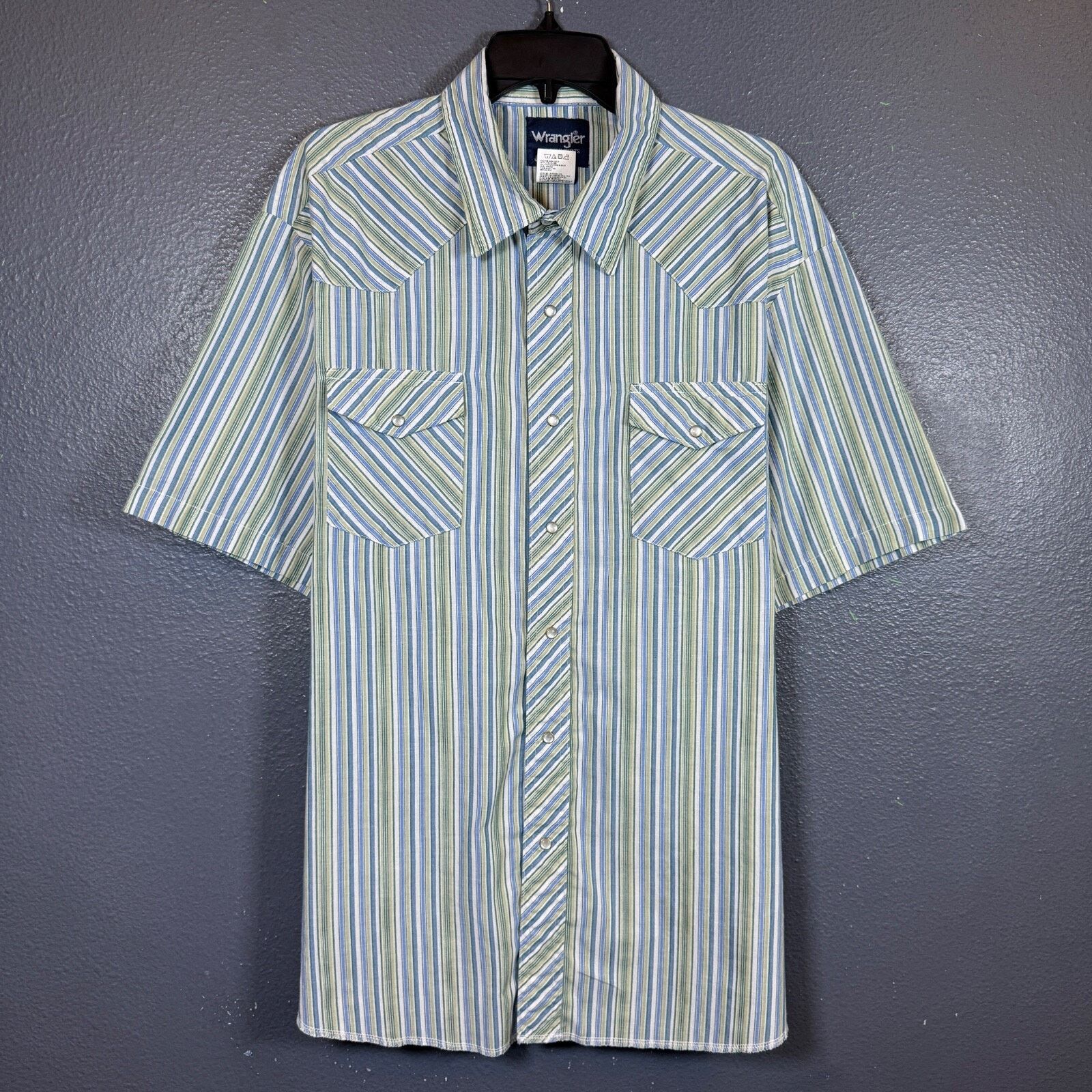 Wrangler Wrangler XXL green/blue/white flannel short sleeve Shirt Size US XXL / EU 58 / 5 - 1 Thumbnail