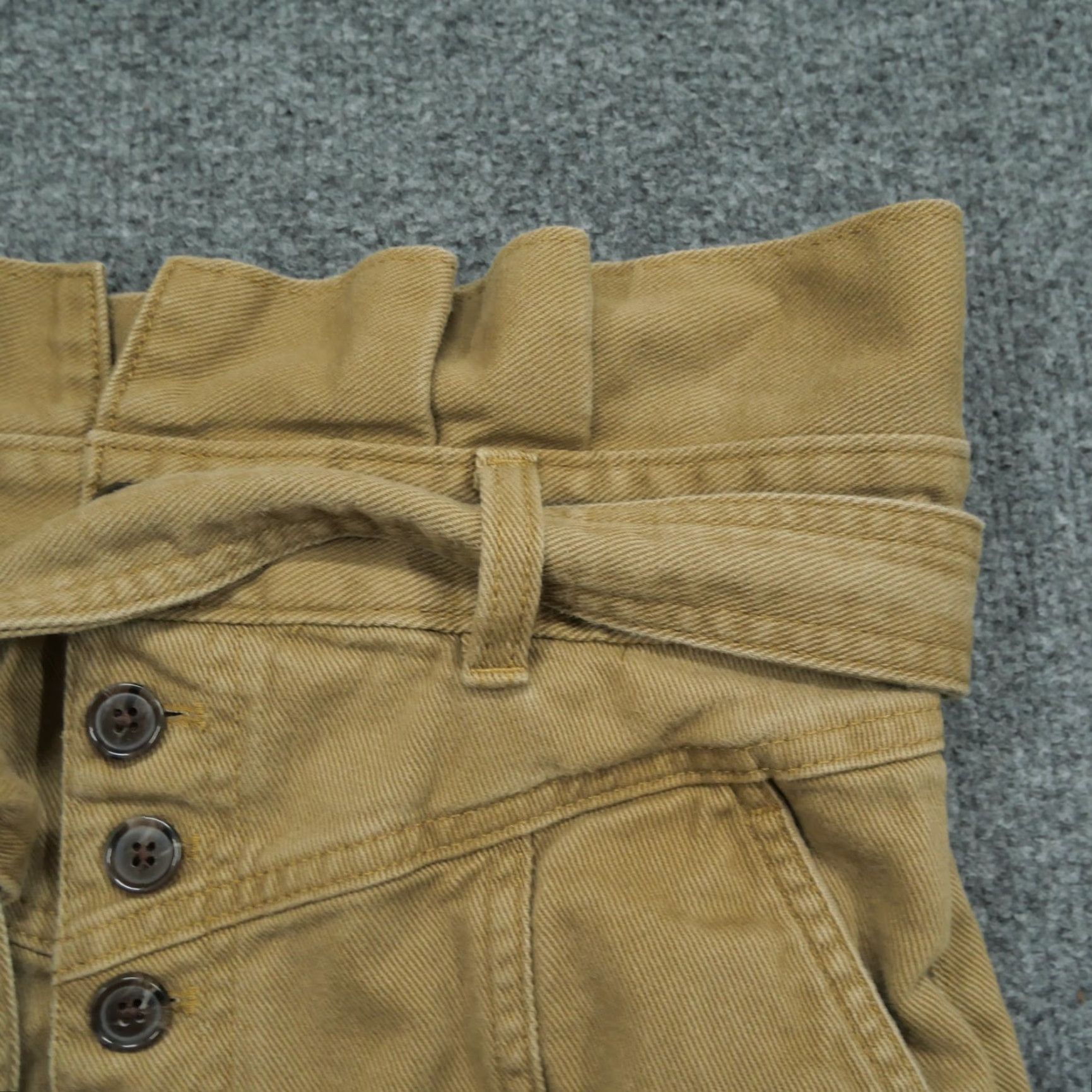 Banana Republic VINTAGE Banana Republic Skirt Womens 6 Brown Canvas Button Fly Tie Belt Short Pencil Skirt Brown Womens Size 28" / US 6 / IT 42 - 4 Thumbnail