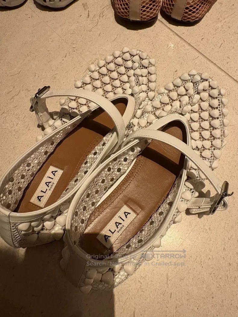 Alaia Alaia White Tulle Decorated Ballet Shoes Size US 6.5 / IT 36.5 - 4 Thumbnail
