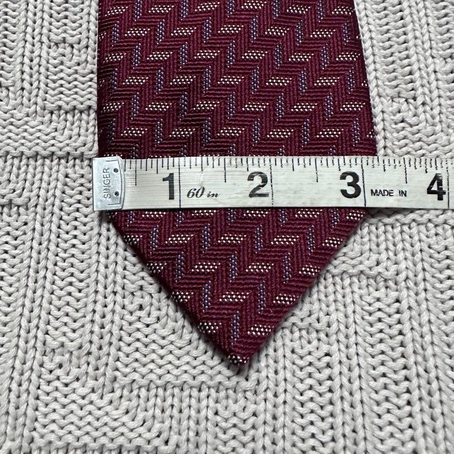 Barneys New York Barneys New York maroon herringbone silk tie Size ONE SIZE - 5 Thumbnail