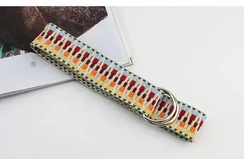 Homemade × Japanese Brand Belts Multicolor Weave Canvas D Ring Buckle Belt (classic) Size ONE SIZE - 4 Thumbnail